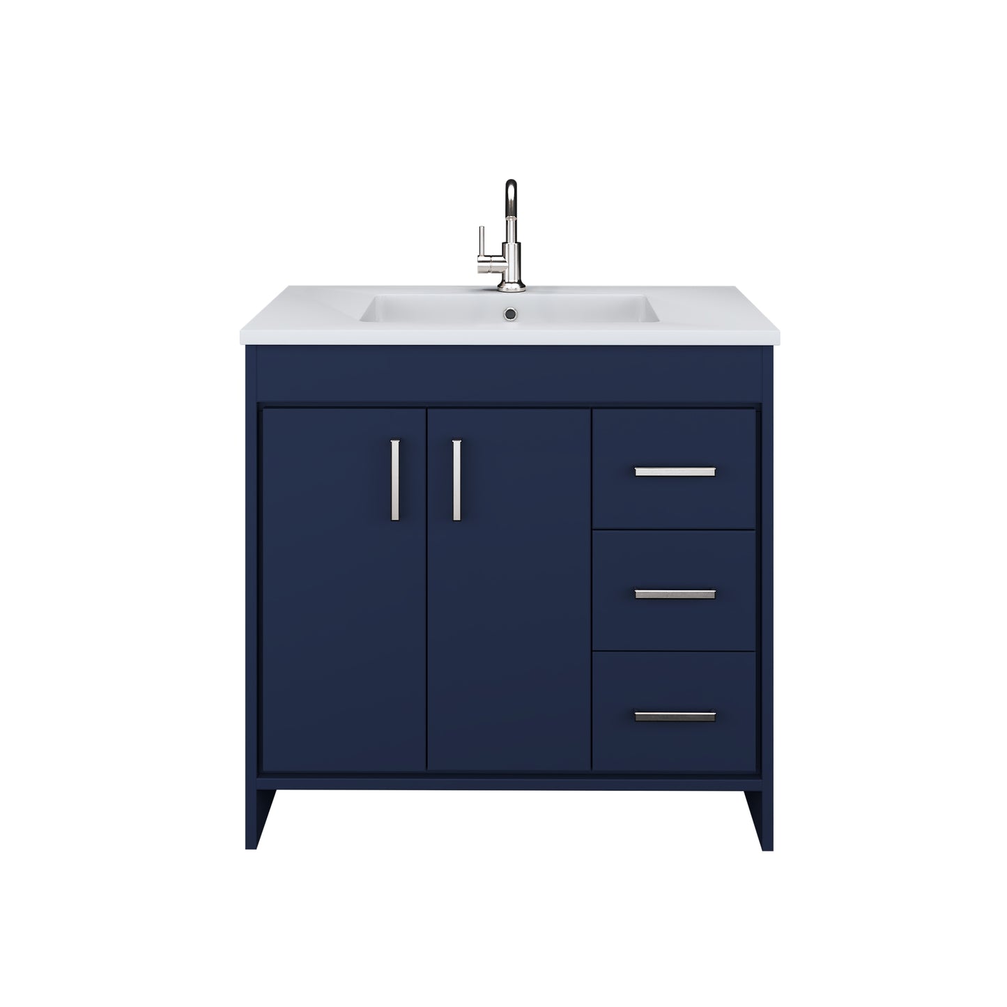 Snow 36" Bathroom Vanity with integrated counter top Right Side Drawers