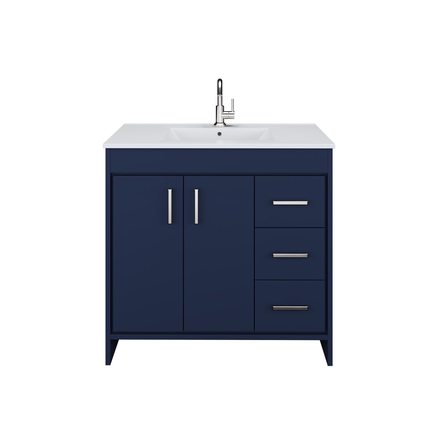 Snow 36" Bathroom Vanity with integrated counter top Right Side Drawers