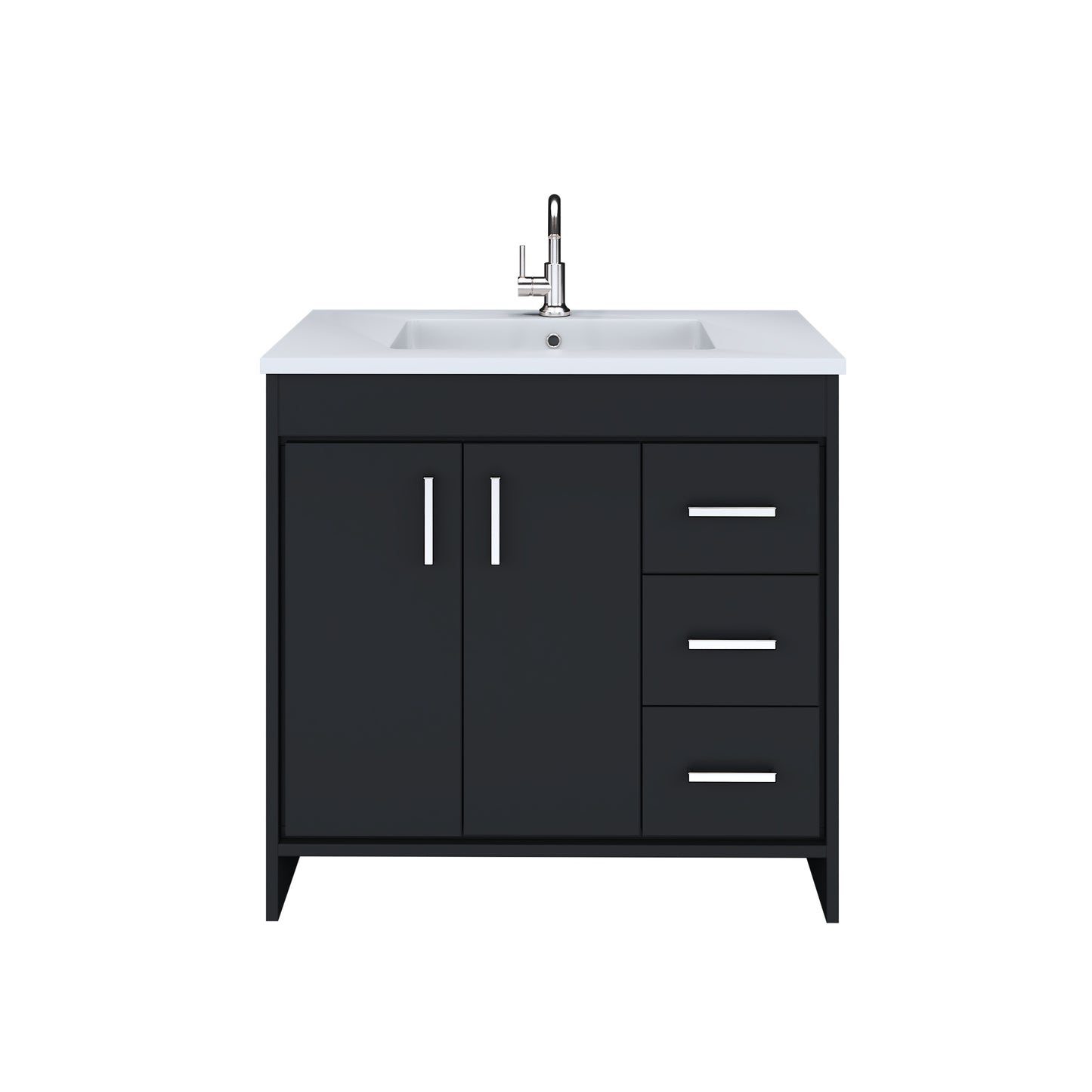 Snow 36" Bathroom Vanity with integrated counter top Right Side Drawers