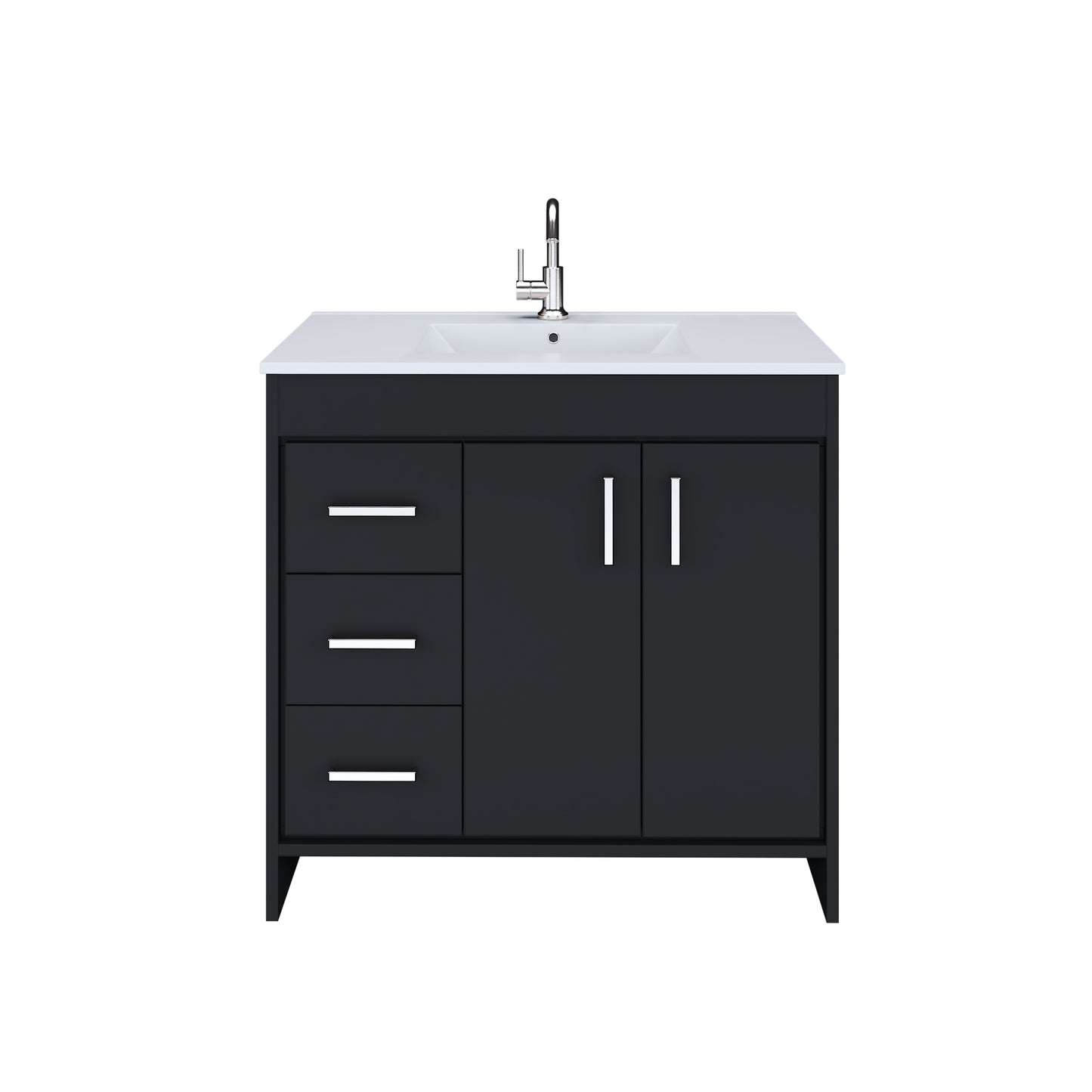 Snow 36" Bathroom Vanity with integrated counter top Left Side Drawers