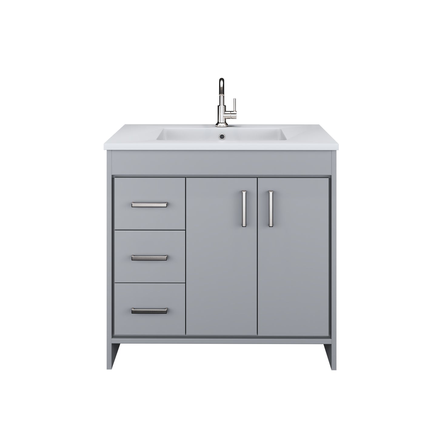 Snow 36" Bathroom Vanity with integrated counter top Left Side Drawers