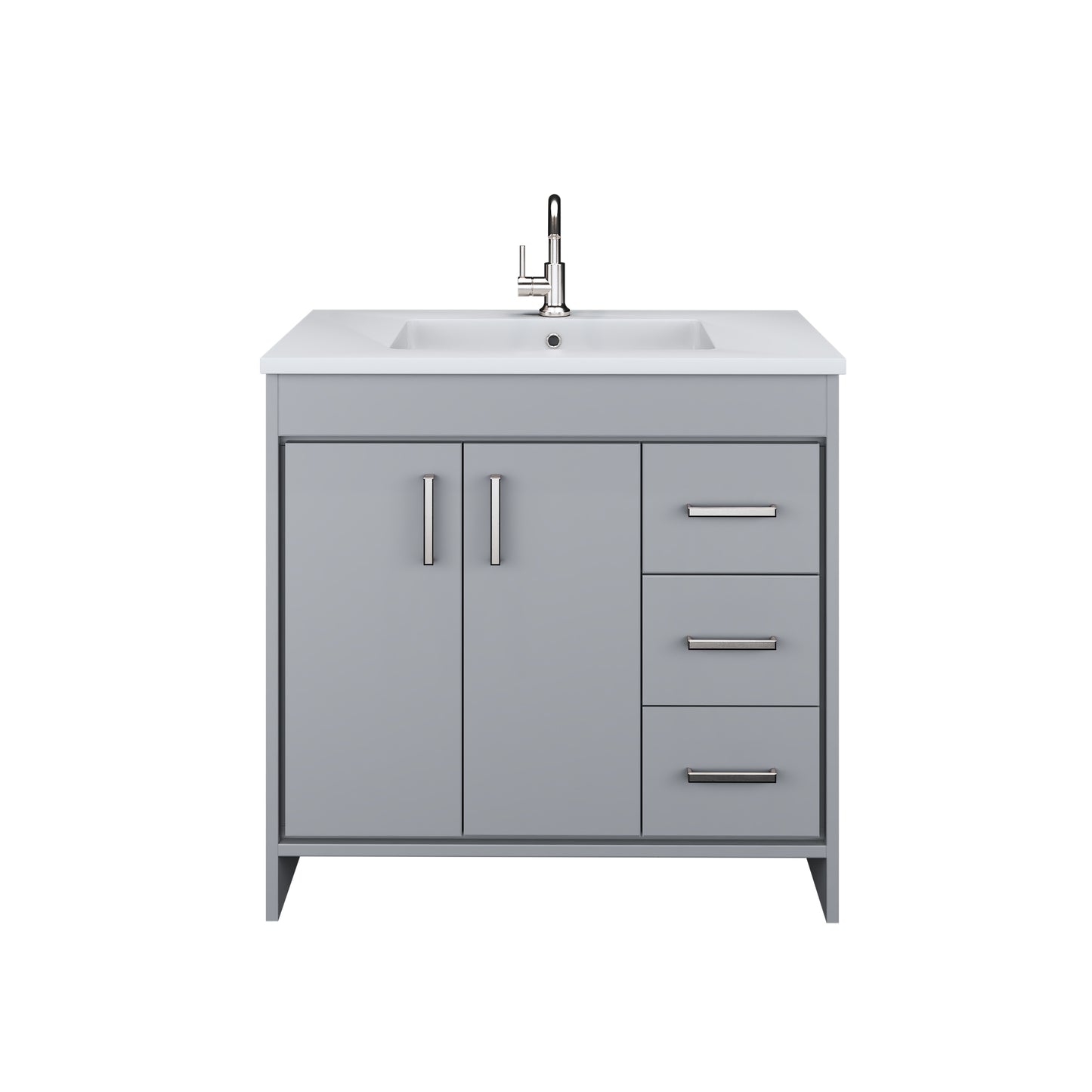 Snow 36" Bathroom Vanity with integrated counter top Right Side Drawers