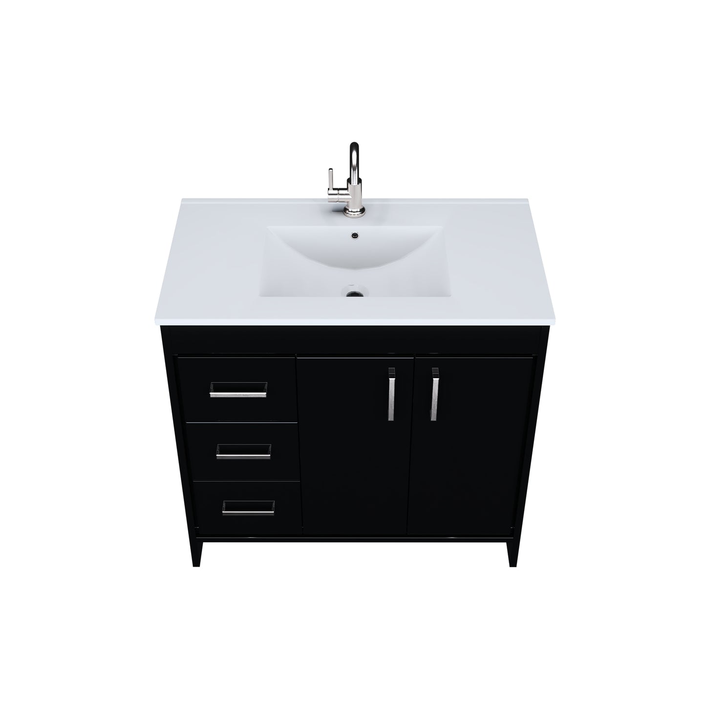 Snow 36" Bathroom Vanity with integrated counter top Left Side Drawers