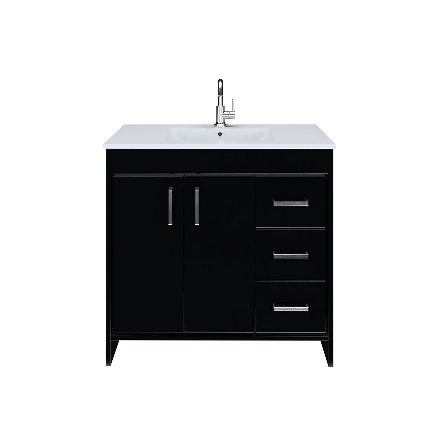 Snow 36" Bathroom Vanity with integrated counter top Right Side Drawers