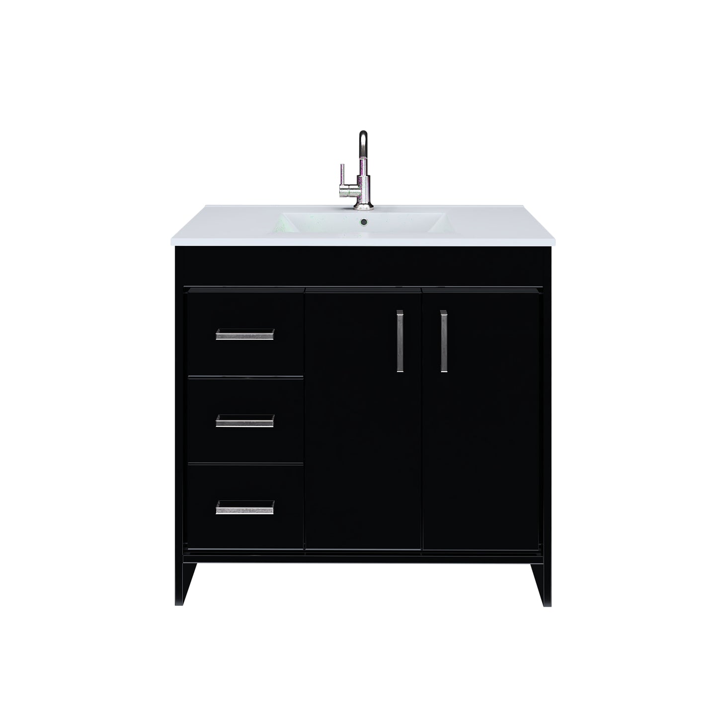 Snow 36" Bathroom Vanity with integrated counter top Left Side Drawers