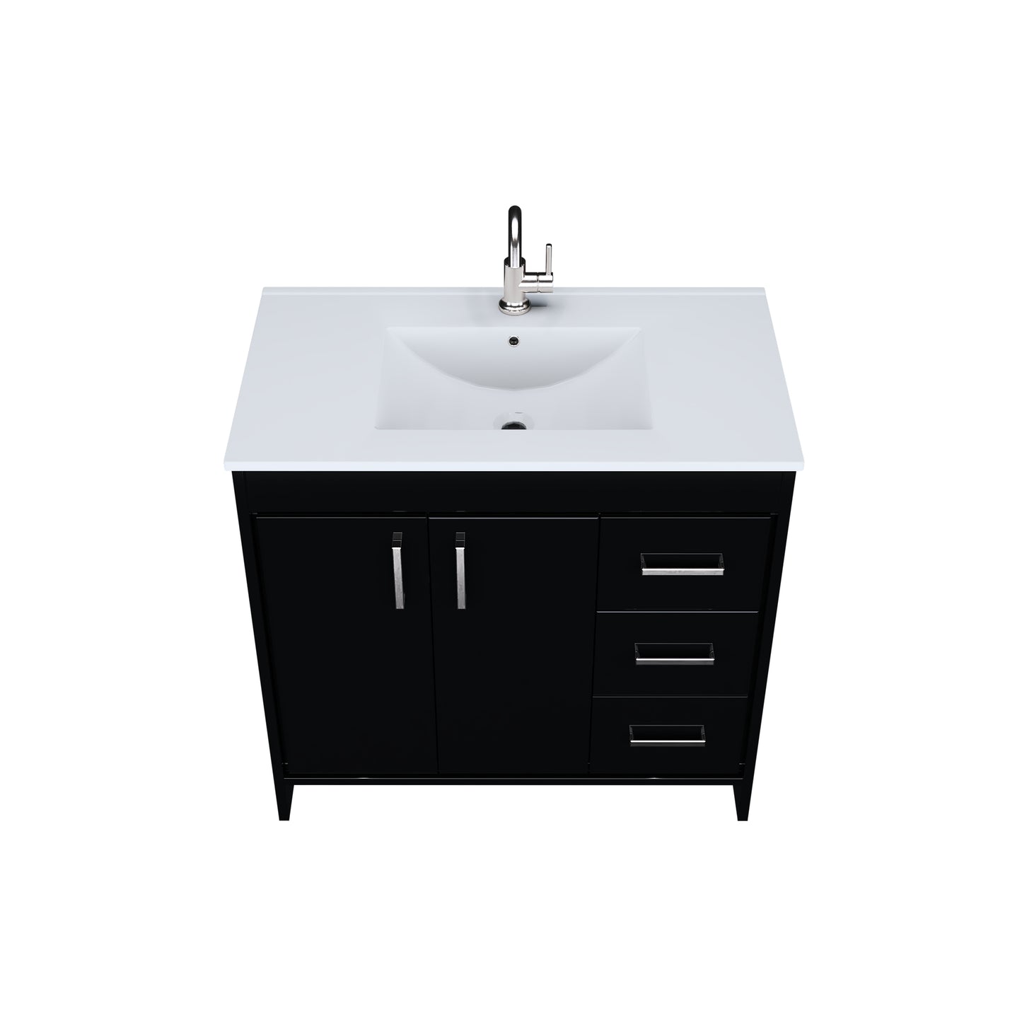 Snow 36" Bathroom Vanity with integrated counter top Right Side Drawers