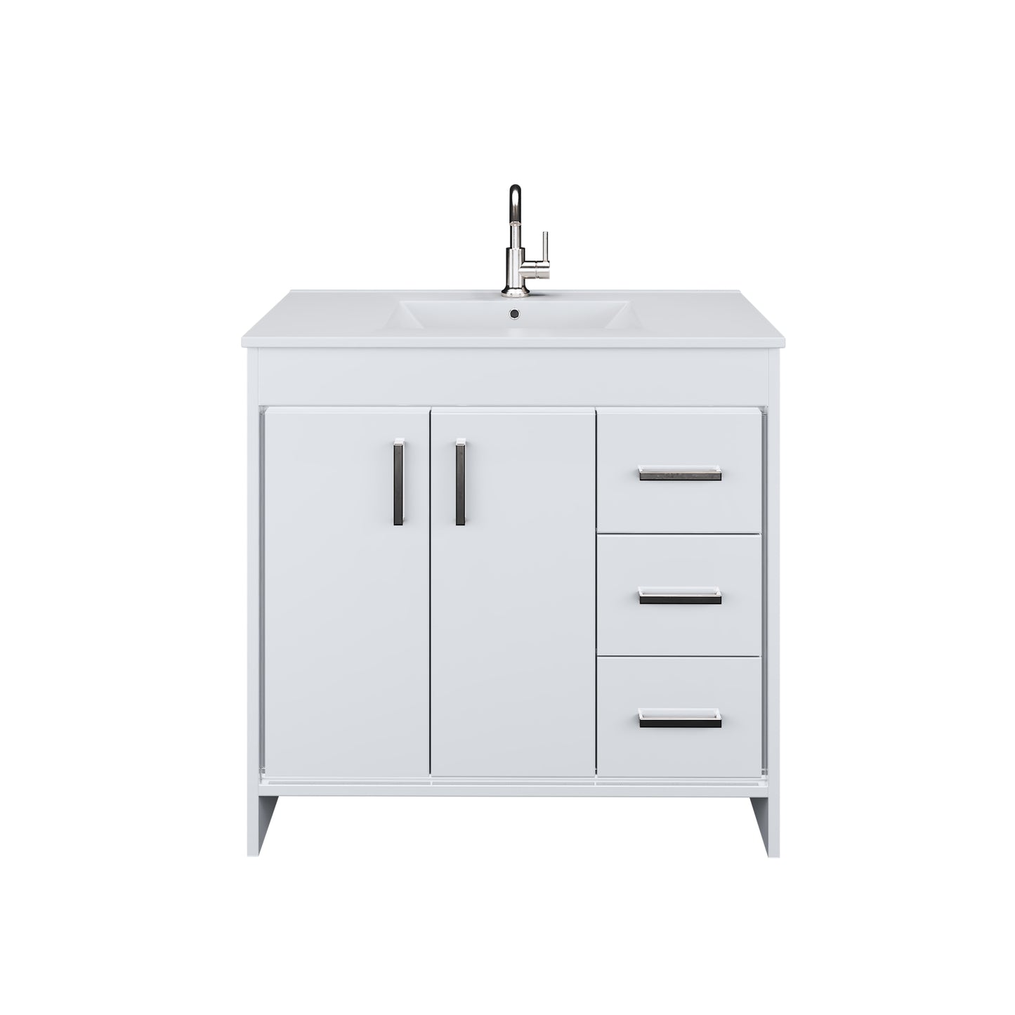 Snow 36" Bathroom Vanity with integrated counter top Right Side Drawers