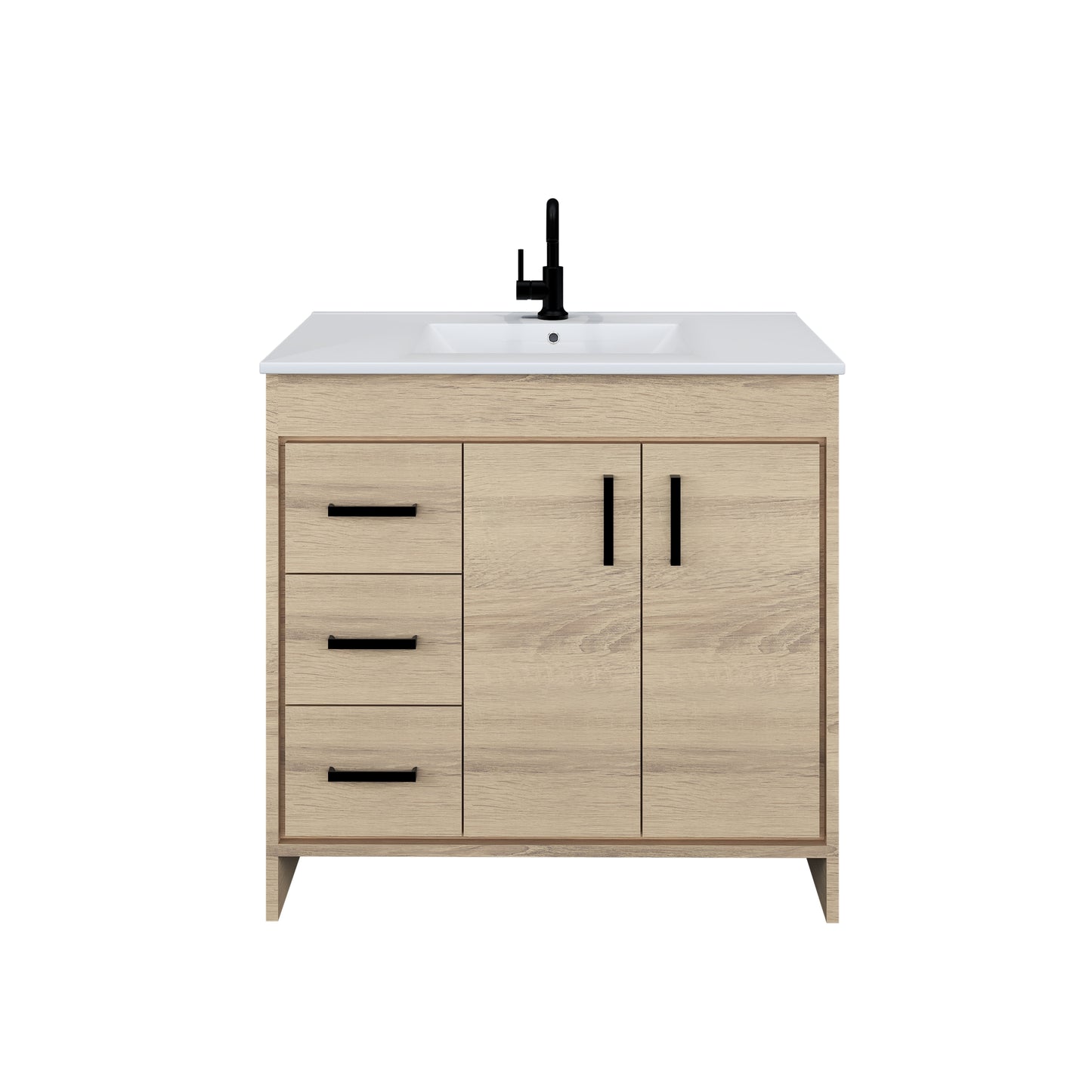 Snow 36" Bathroom Vanity with integrated counter top Left Side Drawers