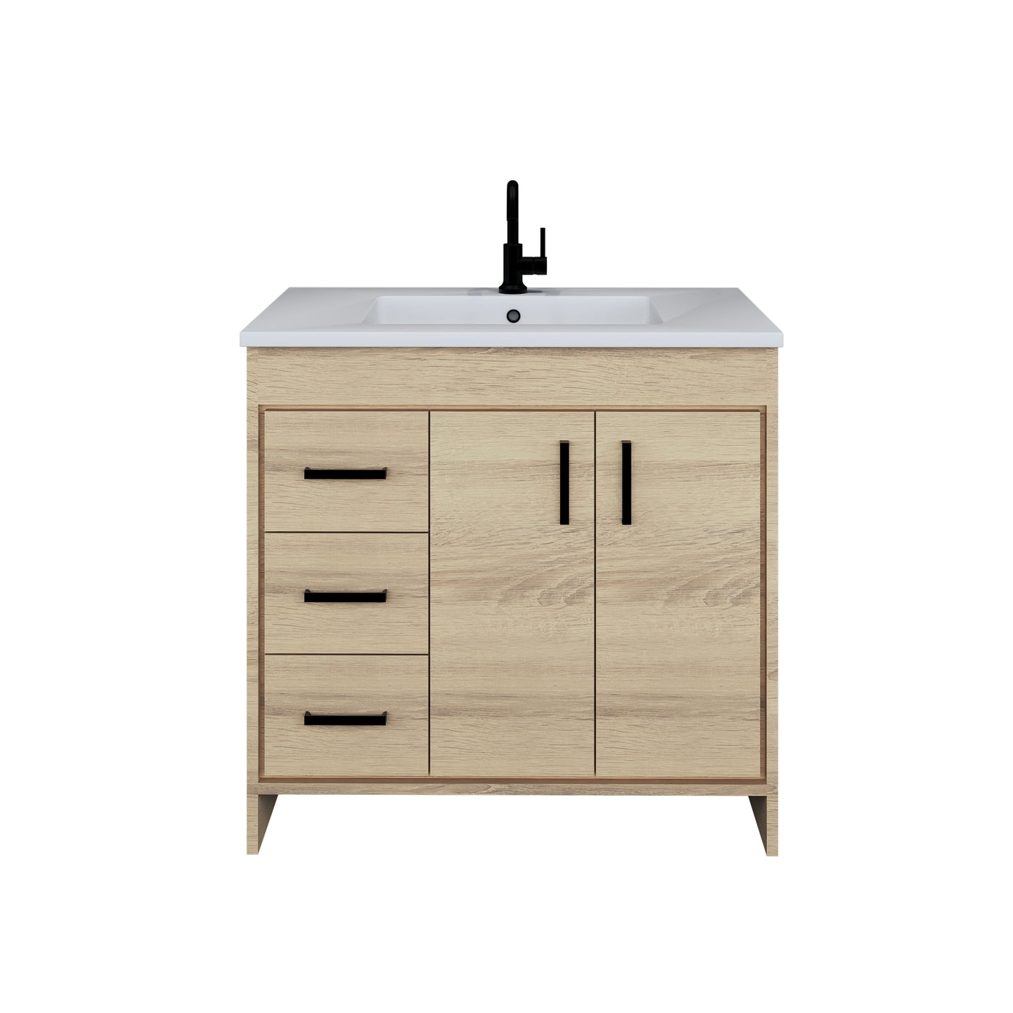 Snow 36" Bathroom Vanity with integrated counter top Left Side Drawers