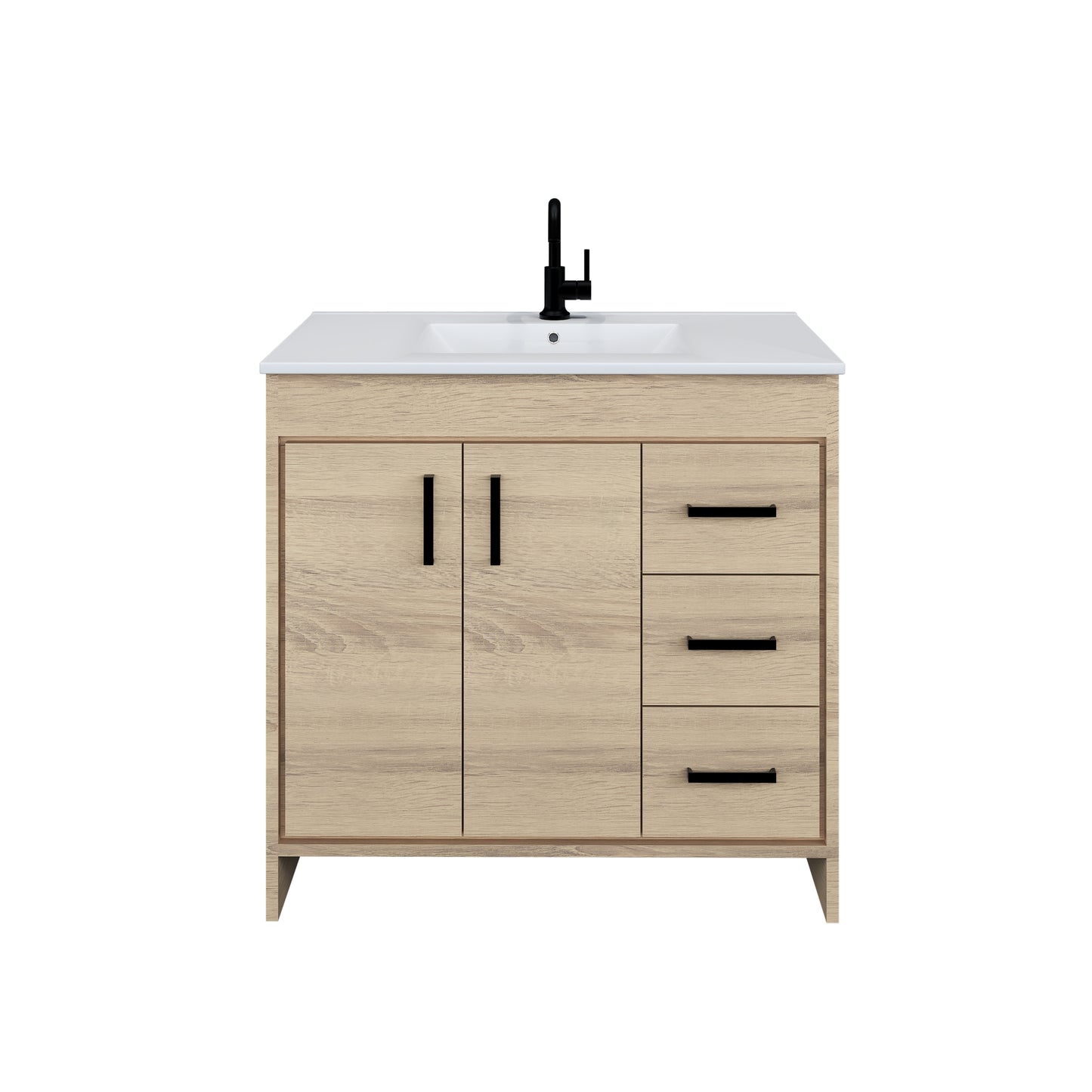 Snow 36" Bathroom Vanity with integrated counter top Right Side Drawers