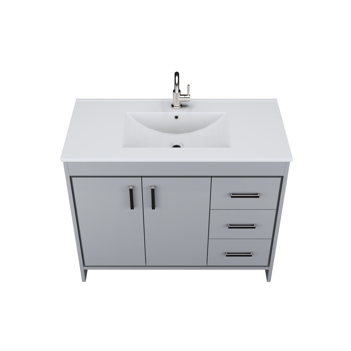 Snow 40" Bathroom Vanity with integrated counter top Right Side Drawers