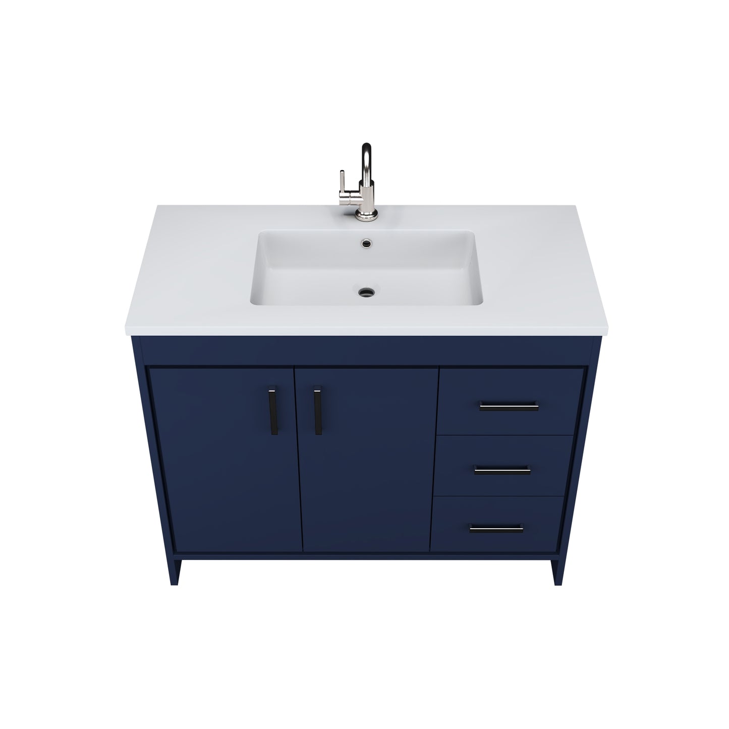 Snow 40" Bathroom Vanity with integrated counter top Right Side Drawers