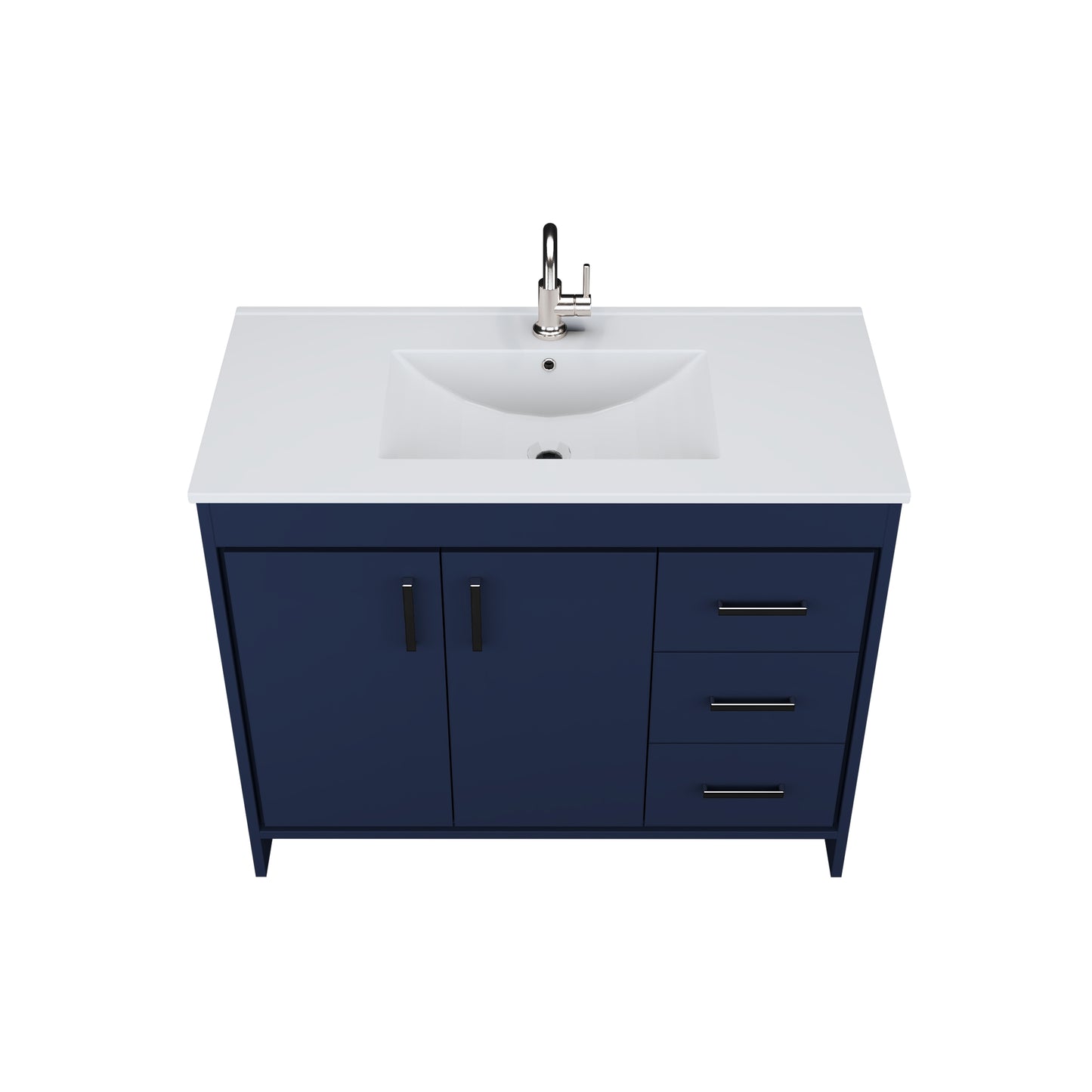 Snow 40" Bathroom Vanity with integrated counter top Right Side Drawers