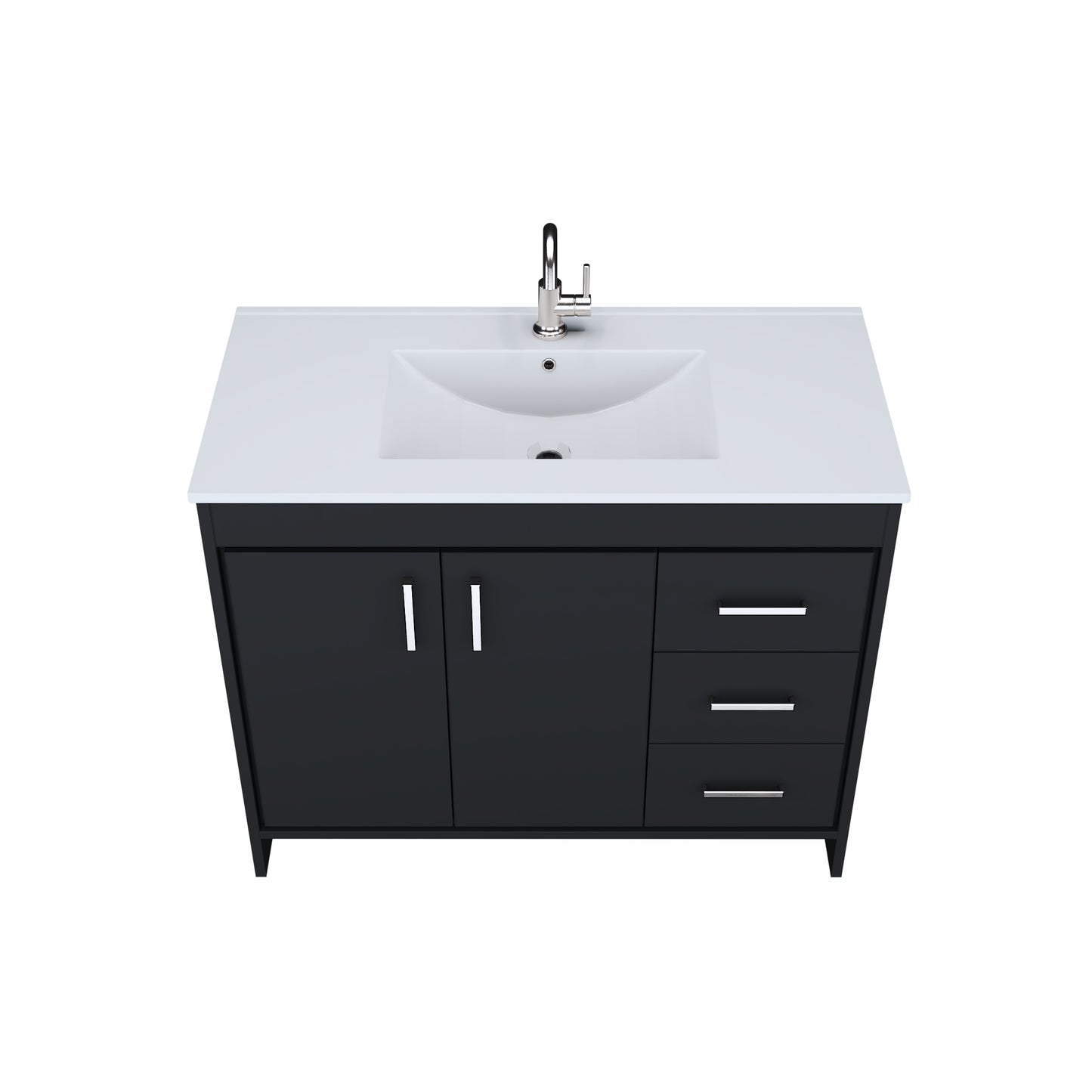 Snow 40" Bathroom Vanity with integrated counter top Right Side Drawers