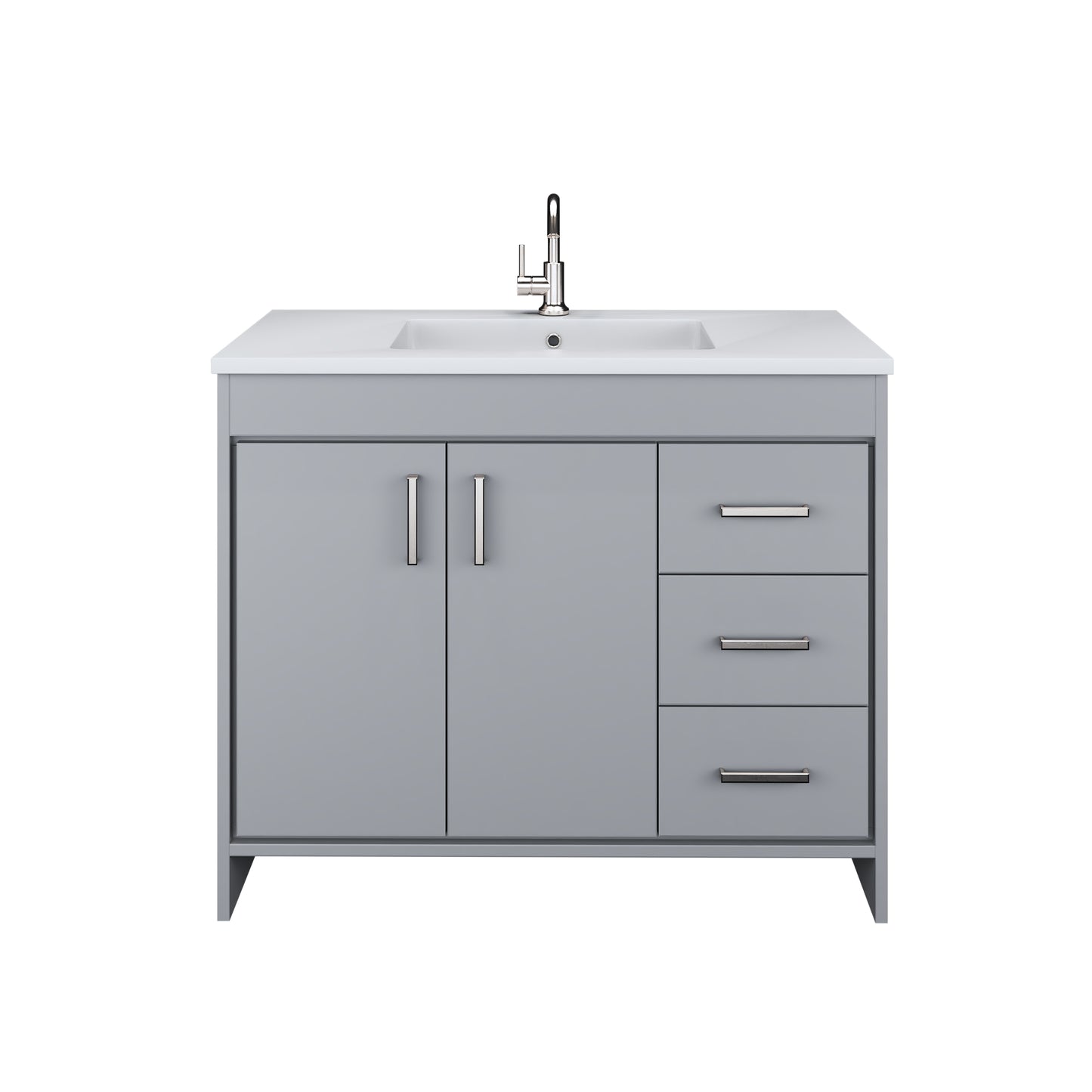 Snow 40" Bathroom Vanity with integrated counter top Right Side Drawers