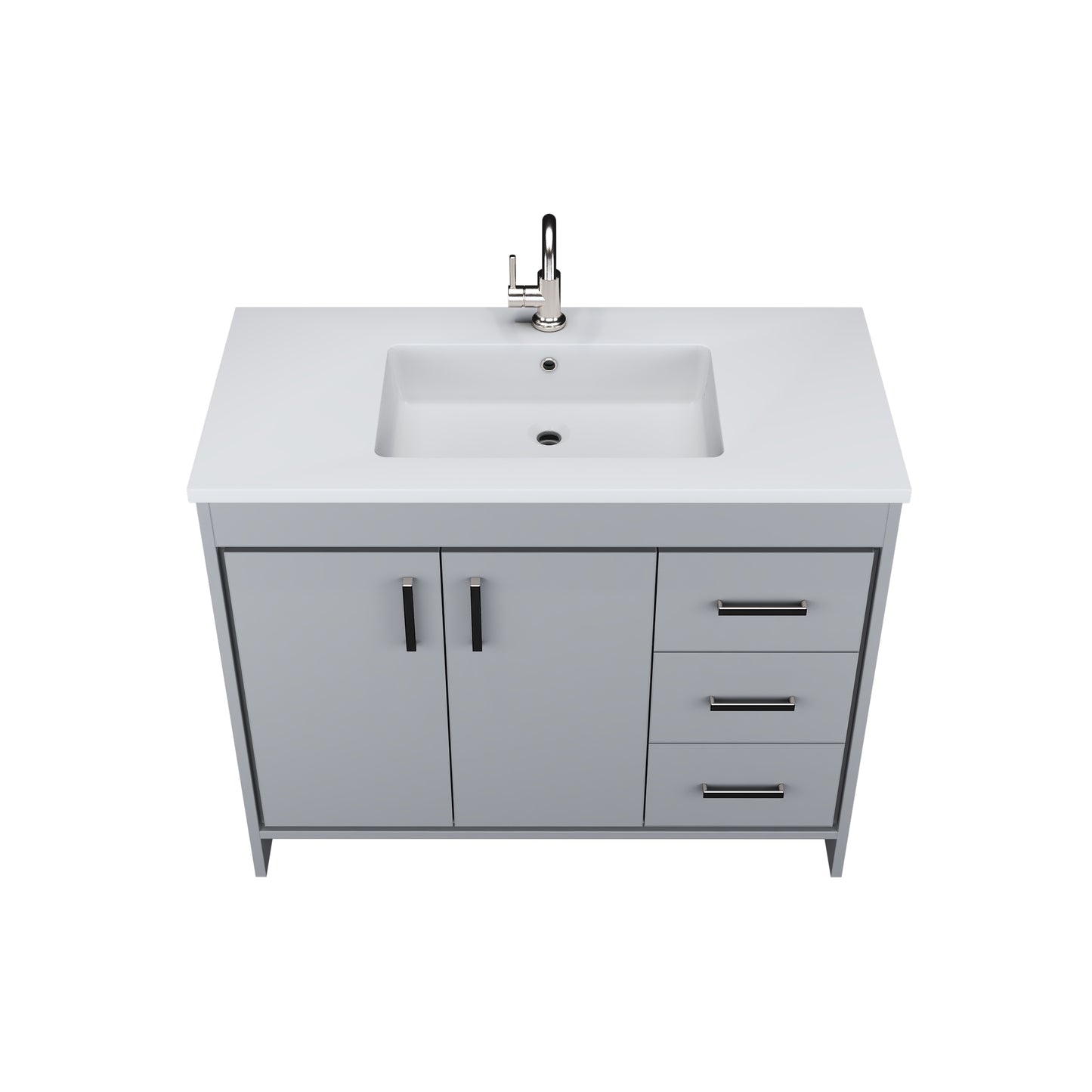 Snow 40" Bathroom Vanity with integrated counter top Right Side Drawers