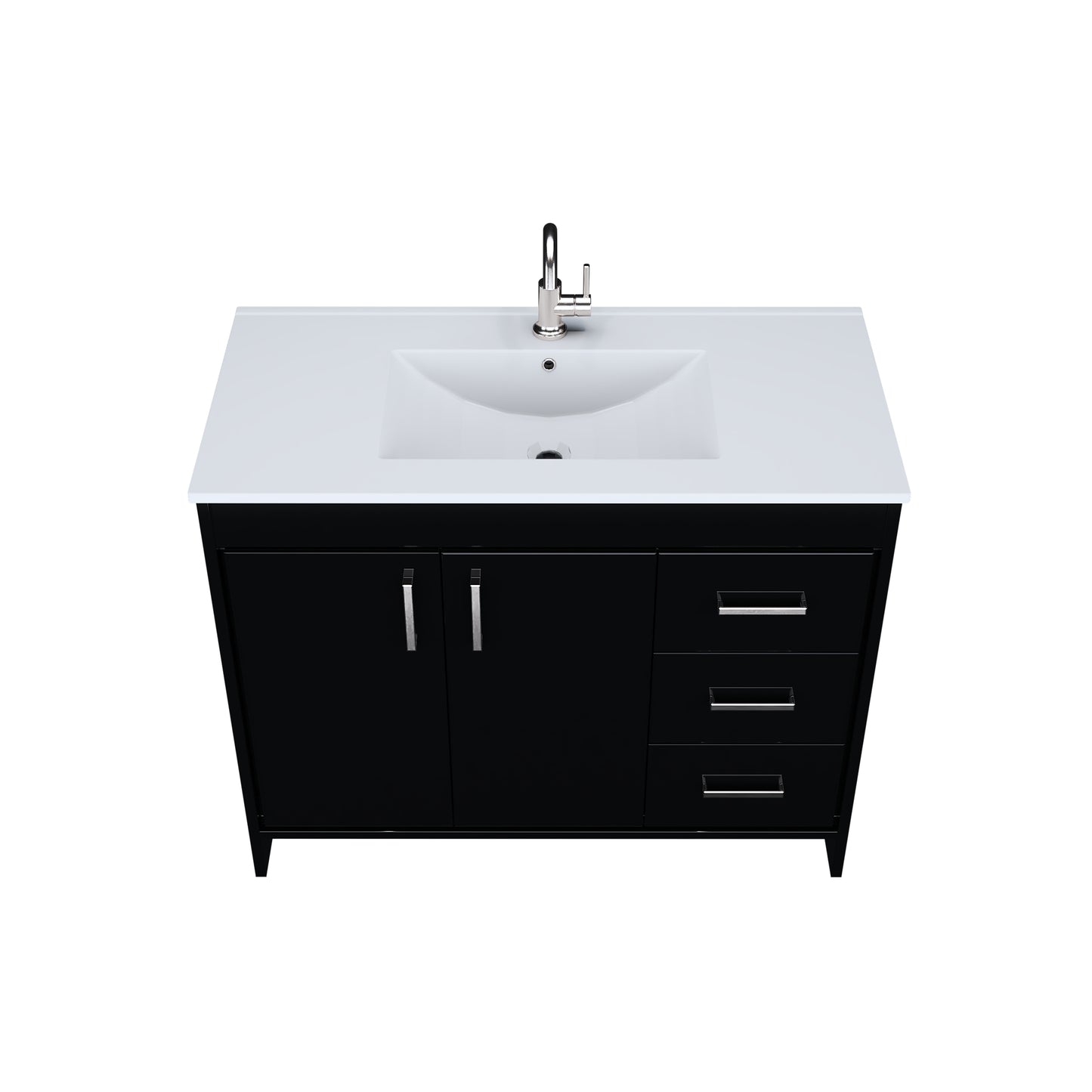 Snow 40" Bathroom Vanity with integrated counter top Right Side Drawers