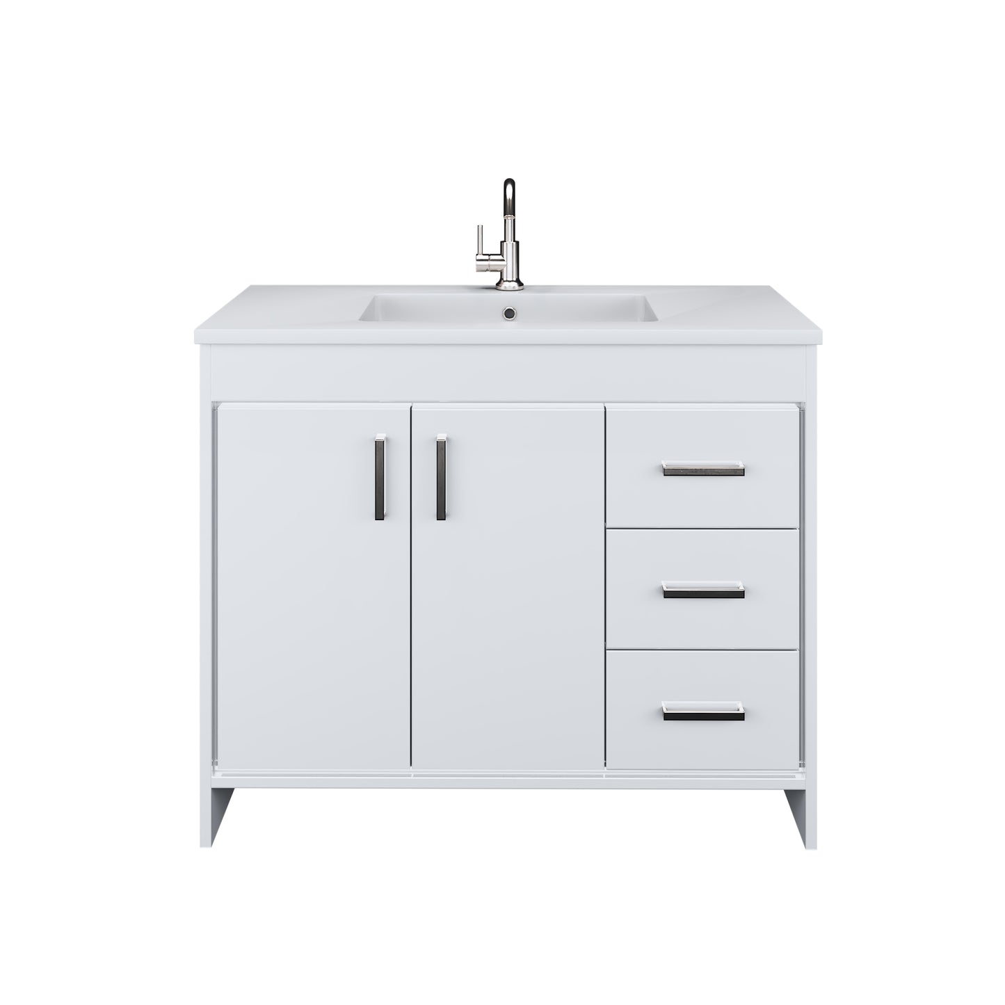 Snow 40" Bathroom Vanity with integrated counter top Right Side Drawers