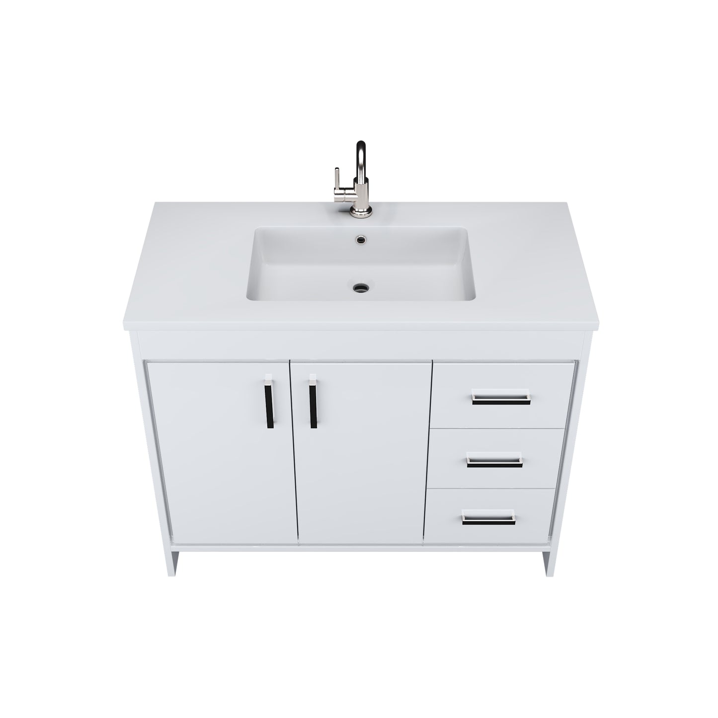 Snow 40" Bathroom Vanity with integrated counter top Right Side Drawers