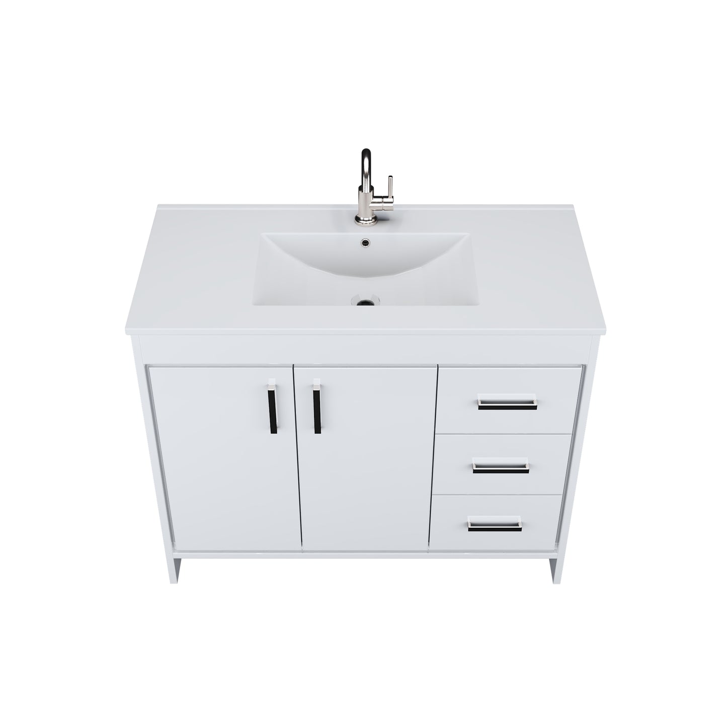 Snow 40" Bathroom Vanity with integrated counter top Right Side Drawers