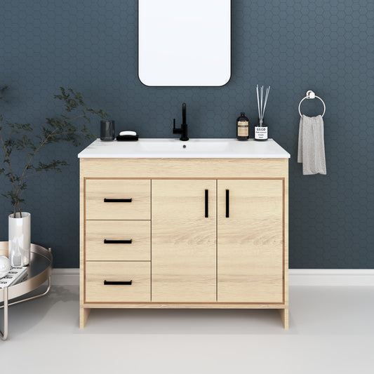 Snow 40" Bathroom Vanity with integrated counter top Left Side Drawers