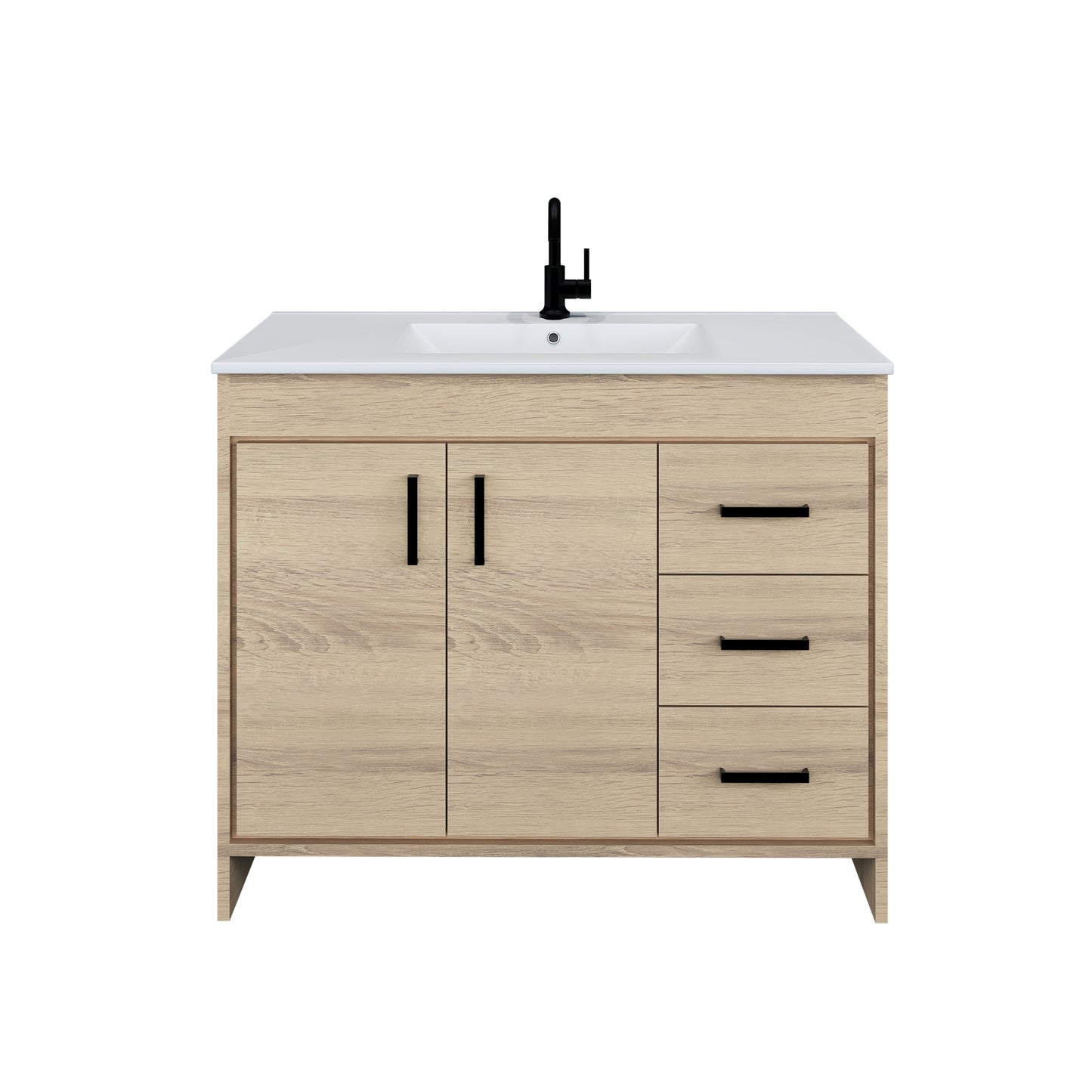 Snow 40" Bathroom Vanity with integrated counter top Right Side Drawers