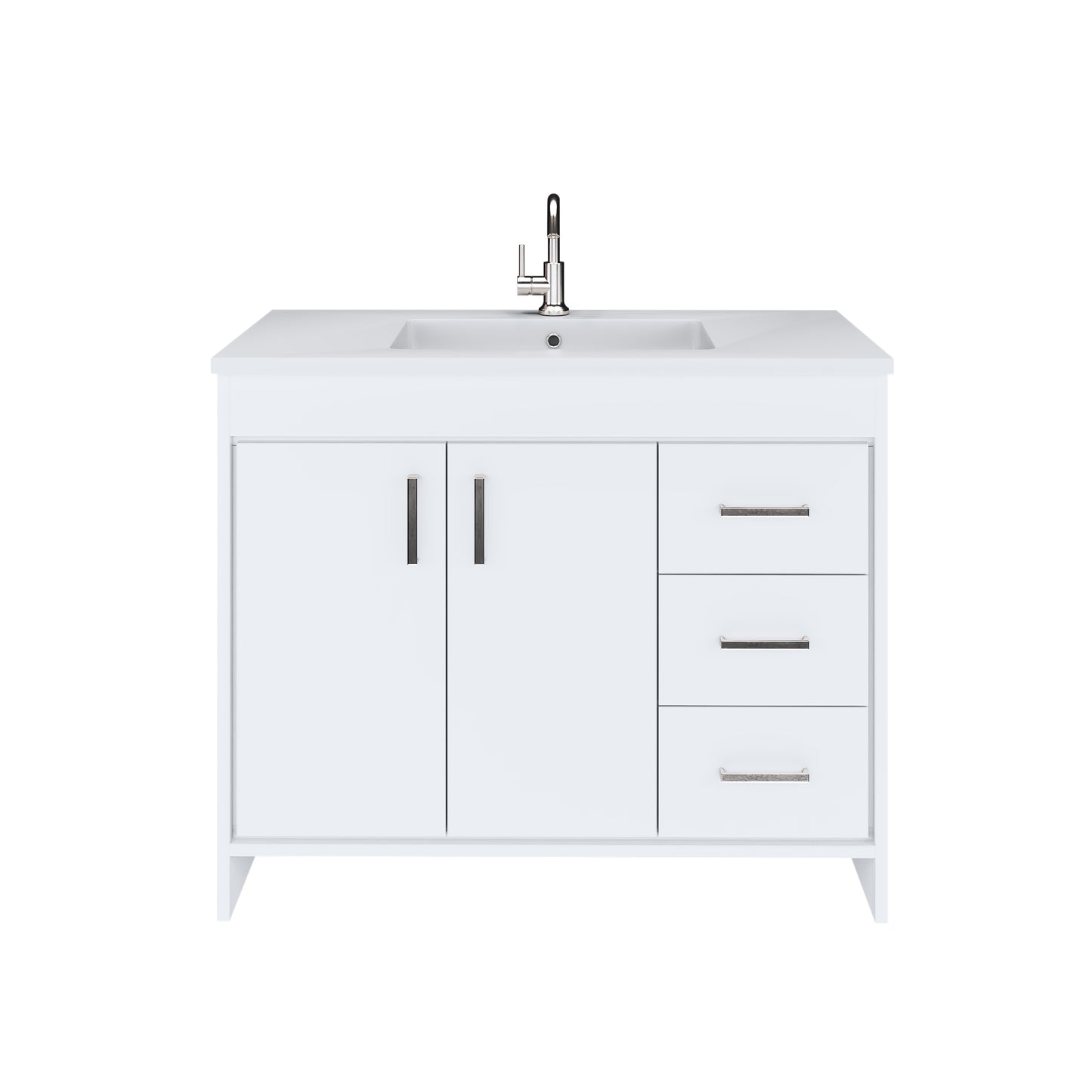 Snow 40" Bathroom Vanity with integrated counter top Right Side Drawers