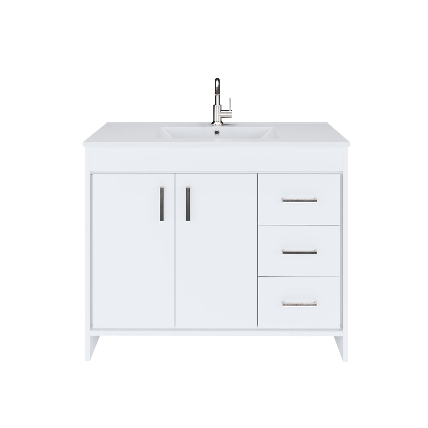 Snow 40" Bathroom Vanity with integrated counter top Right Side Drawers