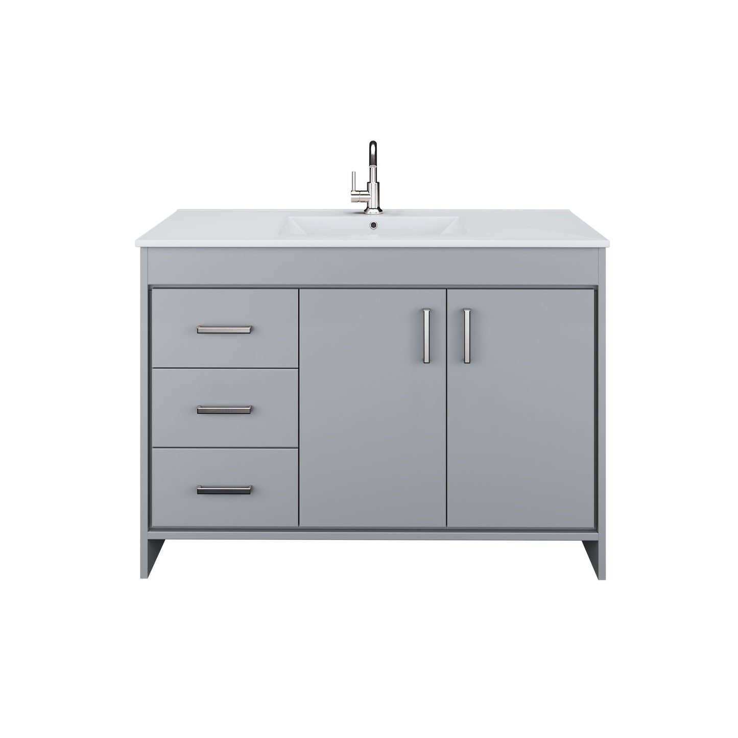 Snow 48" Bathroom Vanity with integrated counter top Left Side Drawers