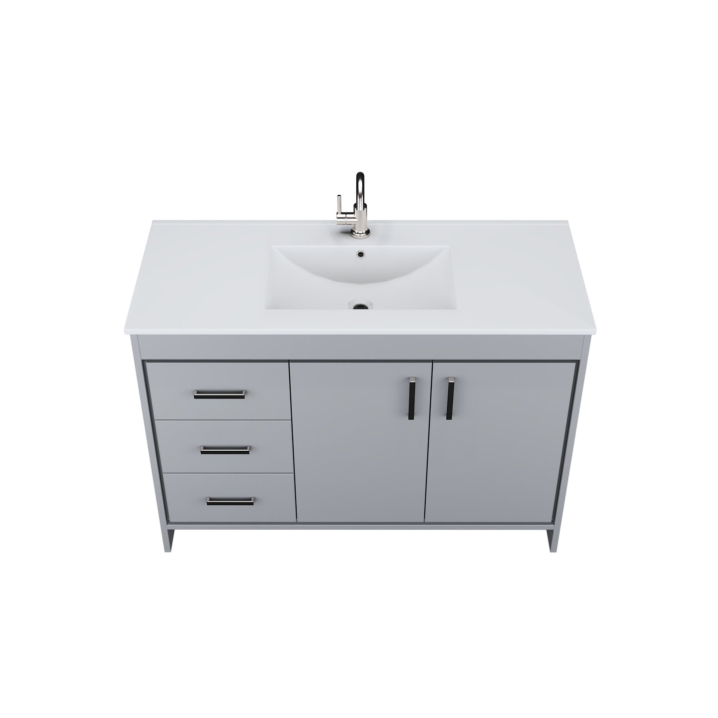 Snow 48" Bathroom Vanity with integrated counter top Left Side Drawers