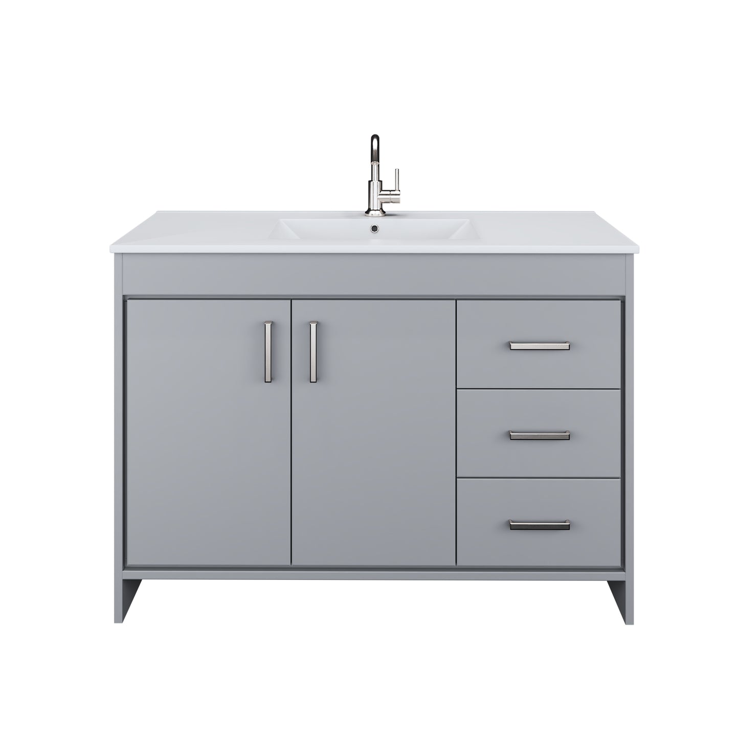 Snow 48" Bathroom Vanity with integrated counter top Right Side Drawers