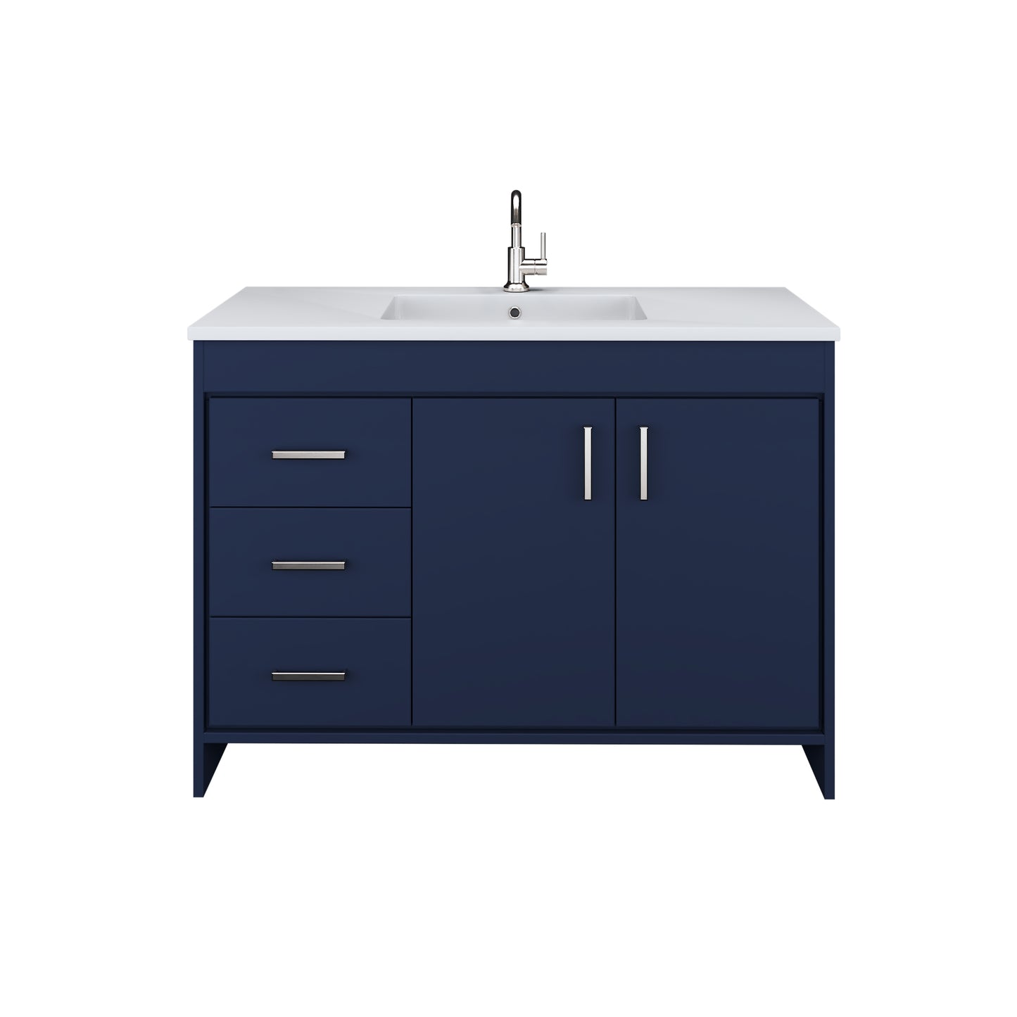 Snow 48" Bathroom Vanity with integrated counter top Left Side Drawers