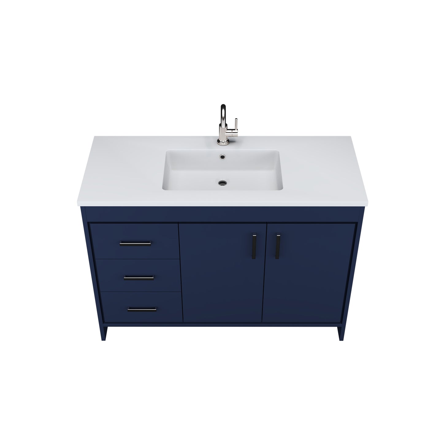 Snow 48" Bathroom Vanity with integrated counter top Left Side Drawers