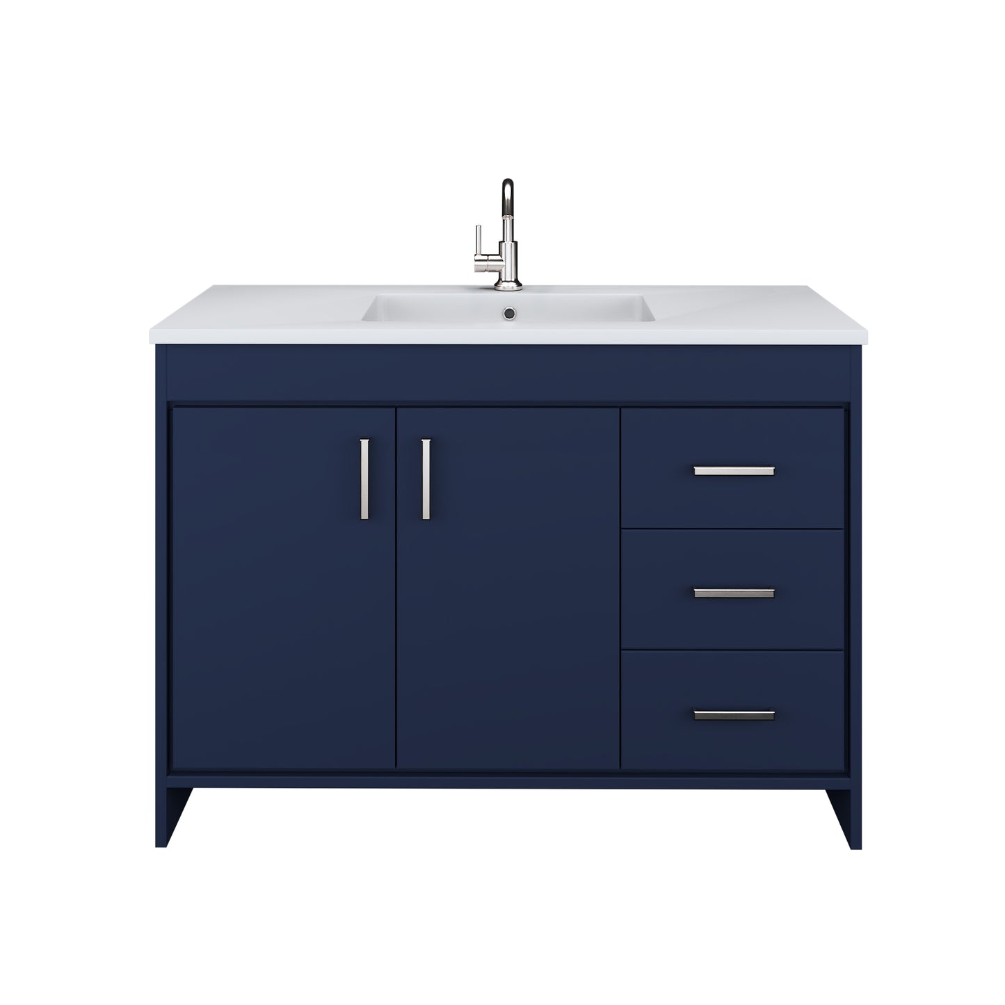 Snow 48" Bathroom Vanity with integrated counter top Right Side Drawers