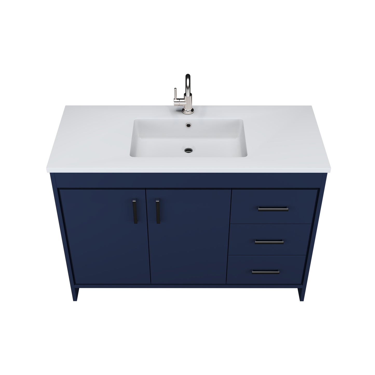 Snow 48" Bathroom Vanity with integrated counter top Right Side Drawers