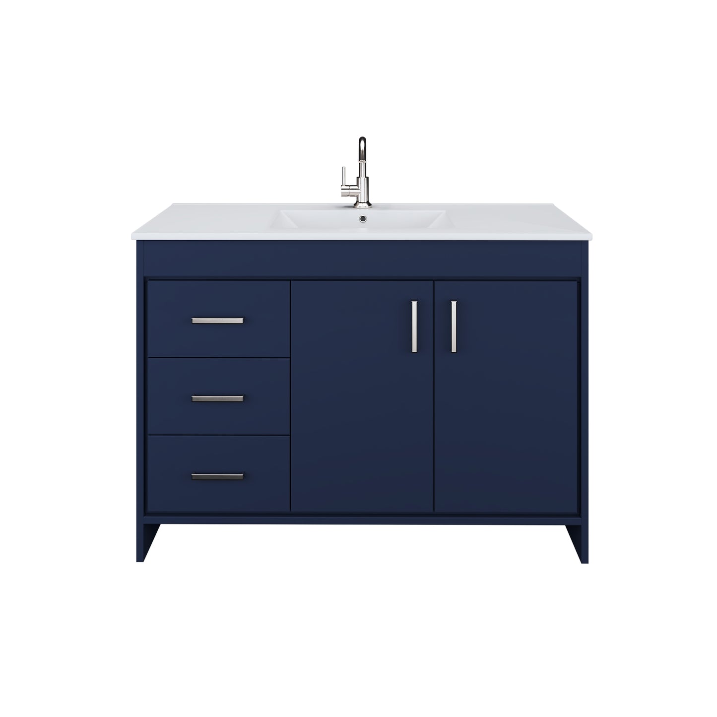 Snow 48" Bathroom Vanity with integrated counter top Left Side Drawers