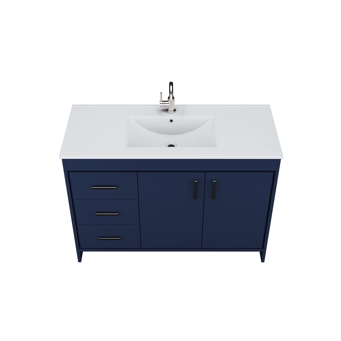 Snow 48" Bathroom Vanity with integrated counter top Left Side Drawers