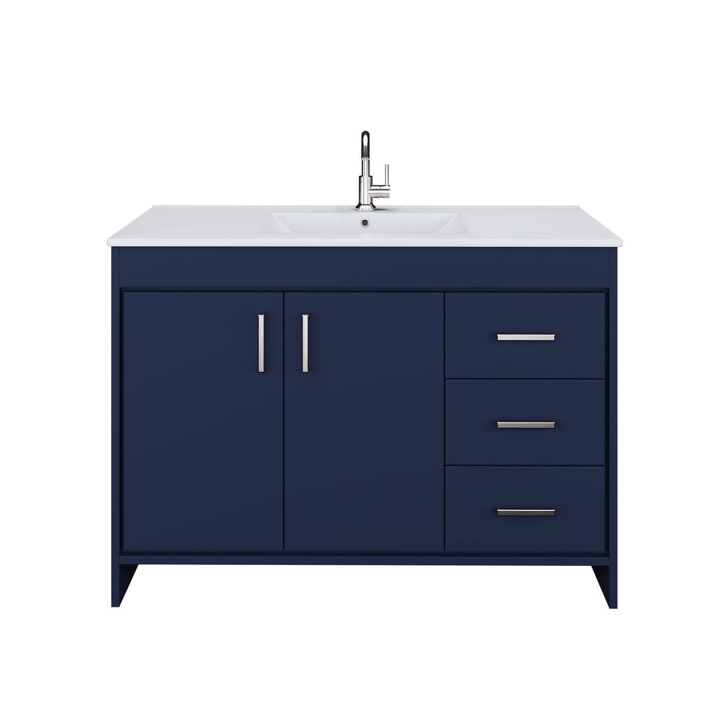 Snow 48" Bathroom Vanity with integrated counter top Right Side Drawers