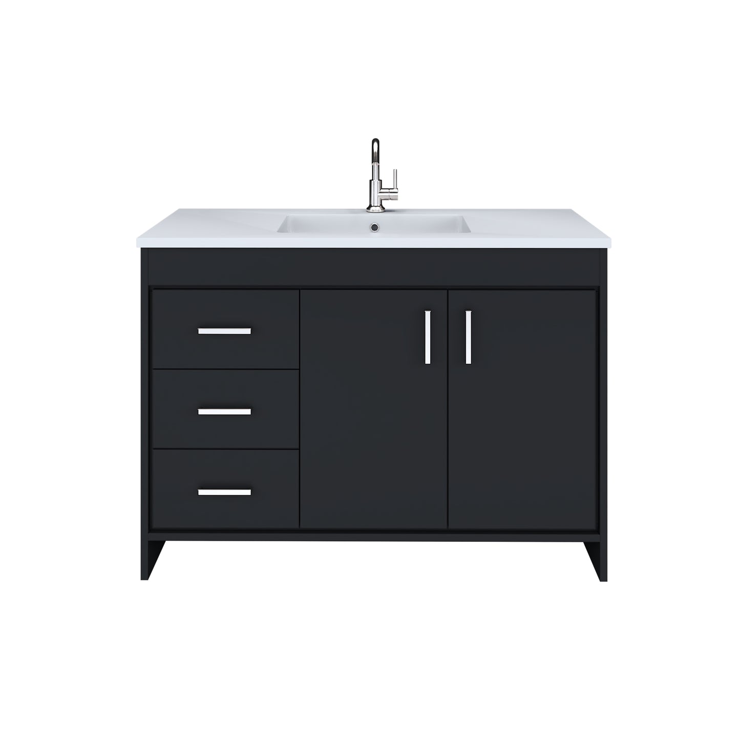 Snow 48" Bathroom Vanity with integrated counter top Left Side Drawers