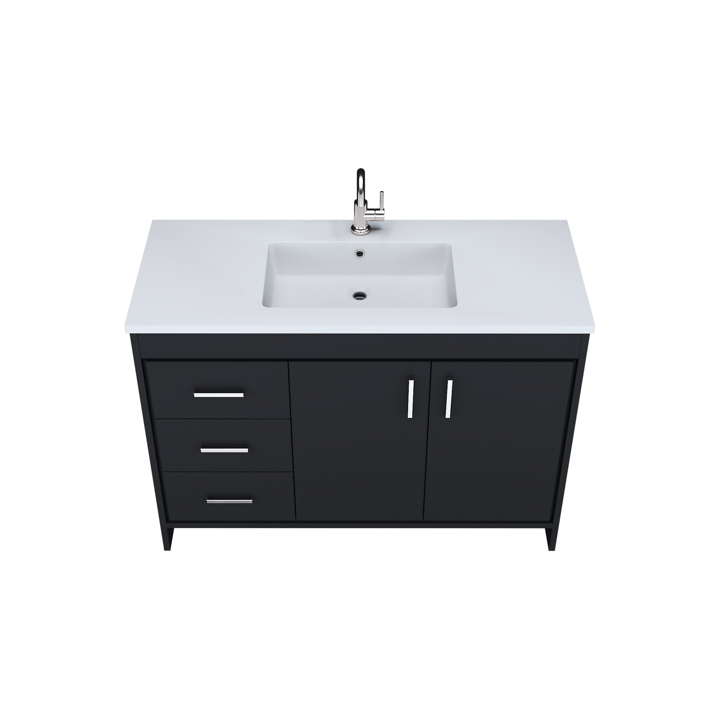 Snow 48" Bathroom Vanity with integrated counter top Left Side Drawers