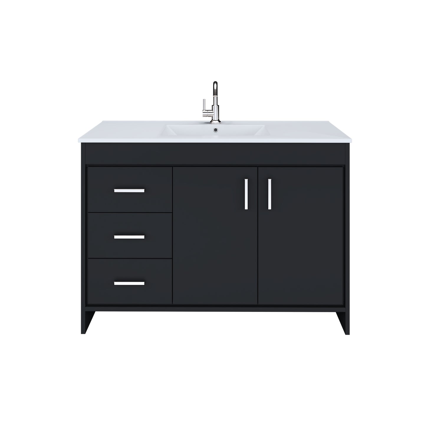 Snow 48" Bathroom Vanity with integrated counter top Left Side Drawers