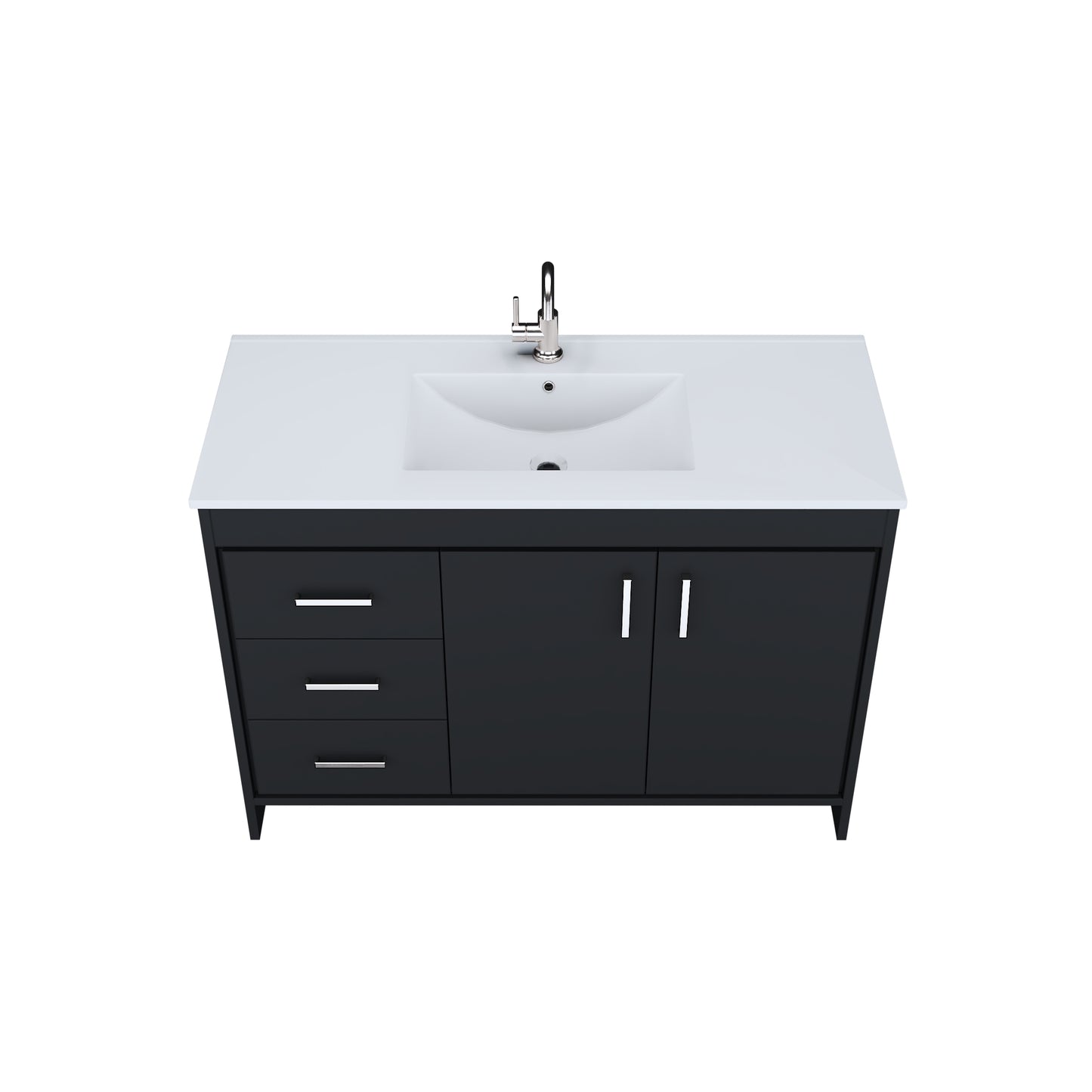 Snow 48" Bathroom Vanity with integrated counter top Left Side Drawers