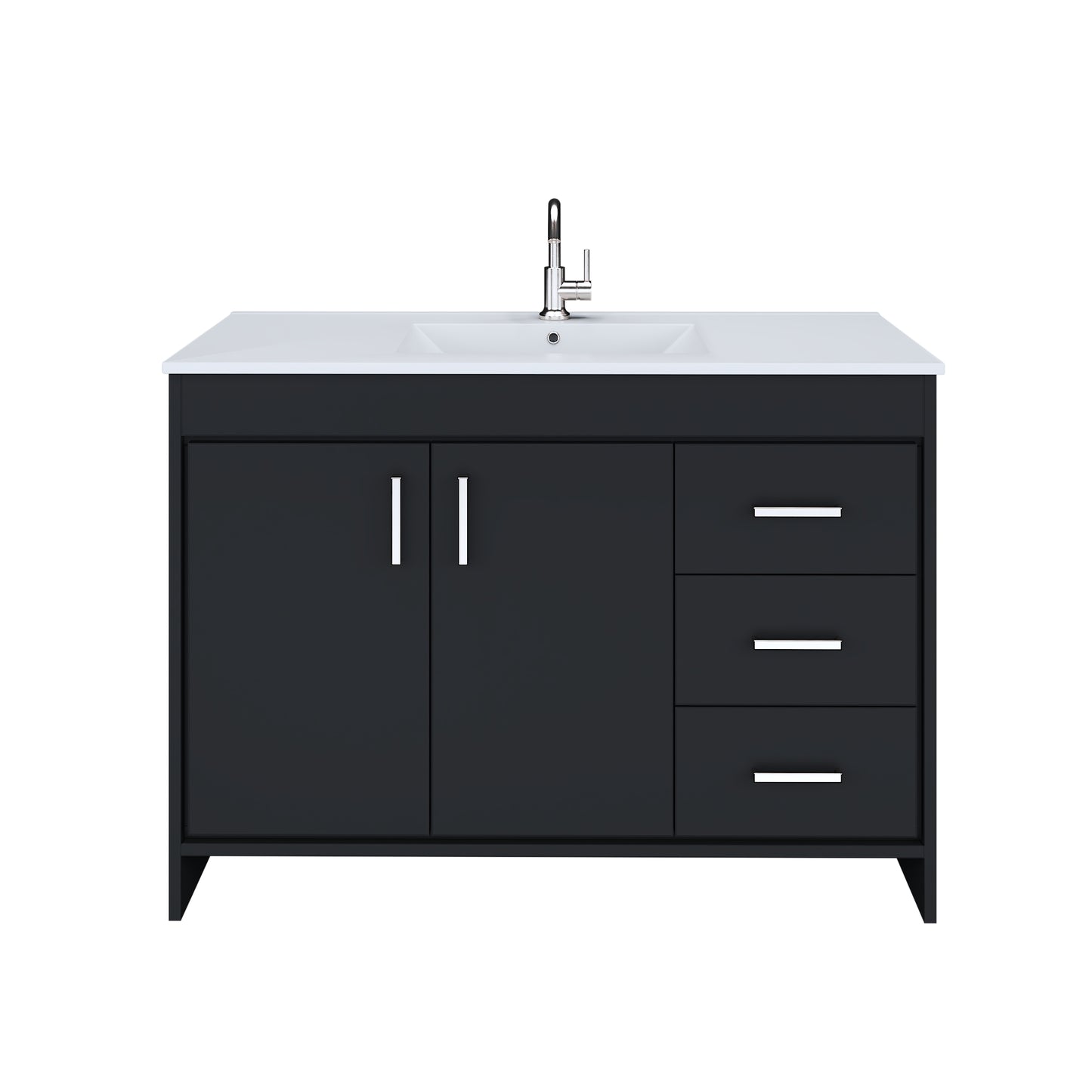 Snow 48" Bathroom Vanity with integrated counter top Right Side Drawers