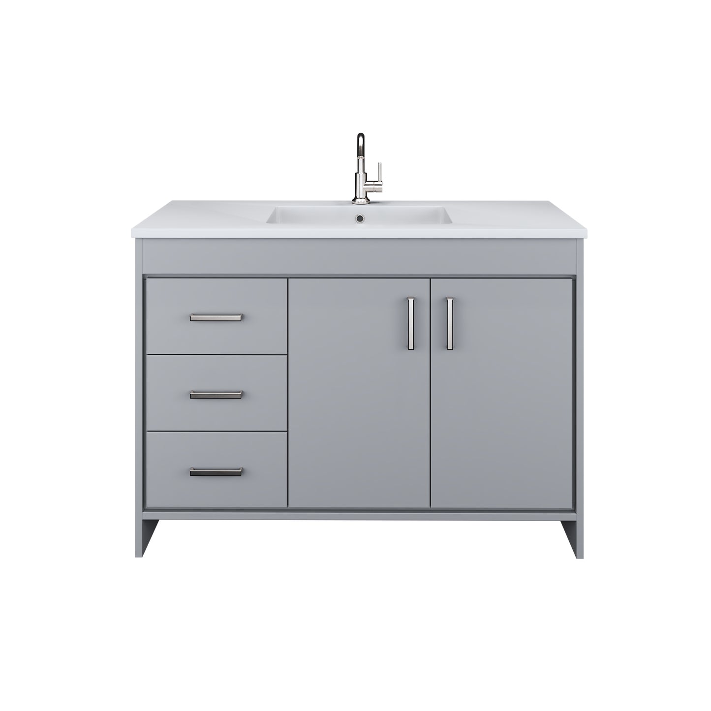 Snow 48" Bathroom Vanity with integrated counter top Left Side Drawers