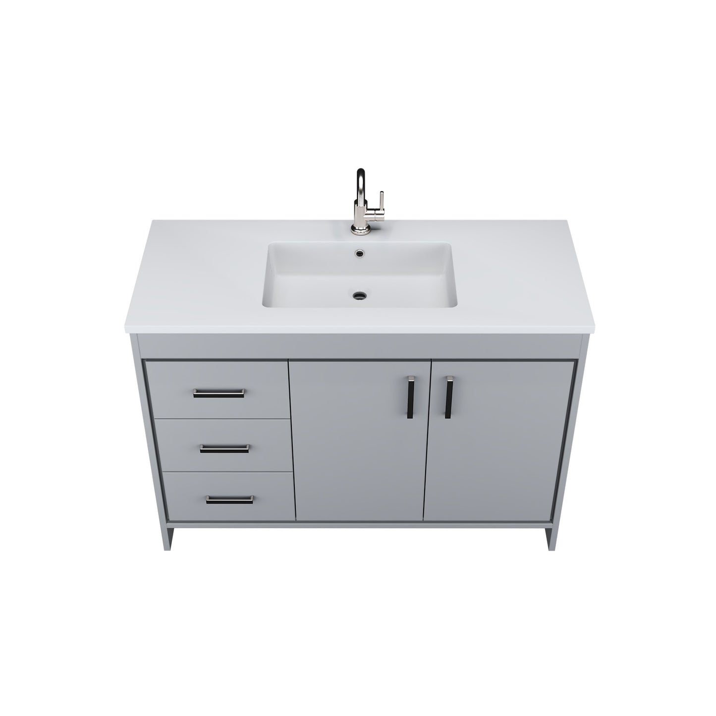 Snow 48" Bathroom Vanity with integrated counter top Left Side Drawers