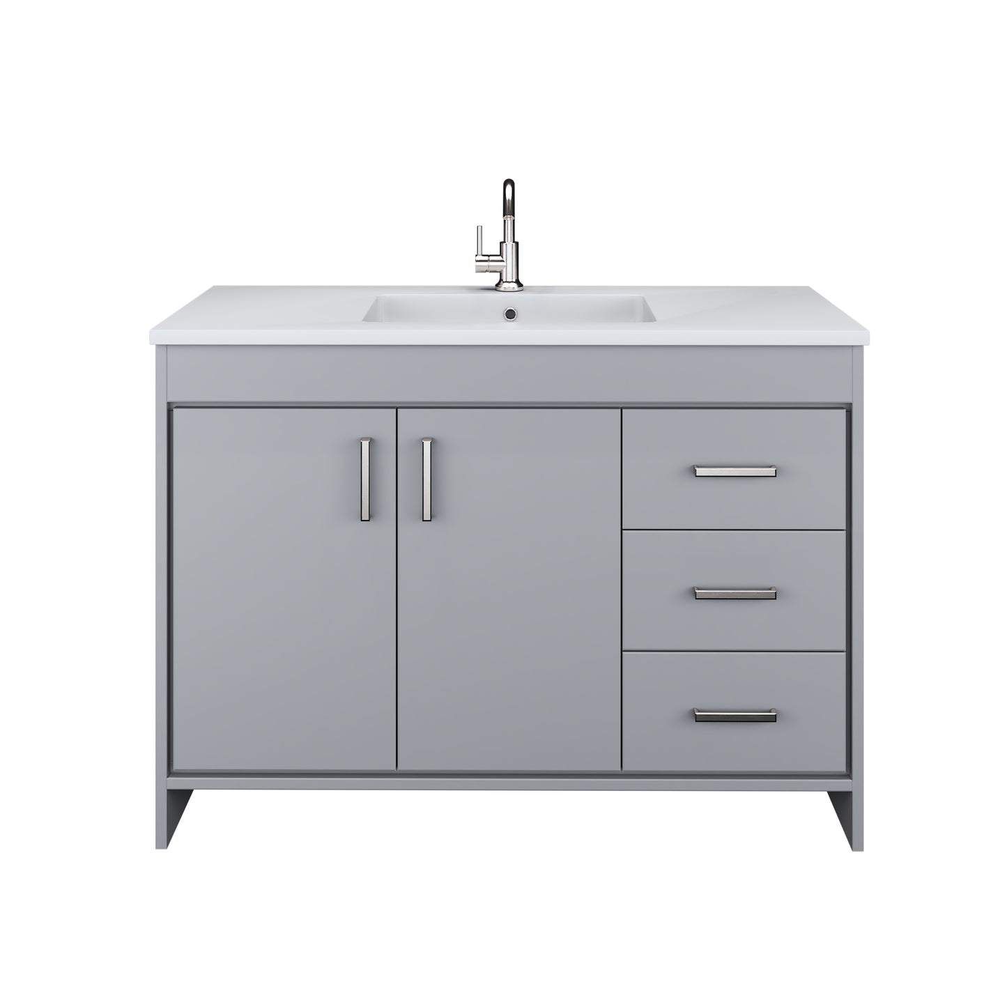 Snow 48" Bathroom Vanity with integrated counter top Right Side Drawers