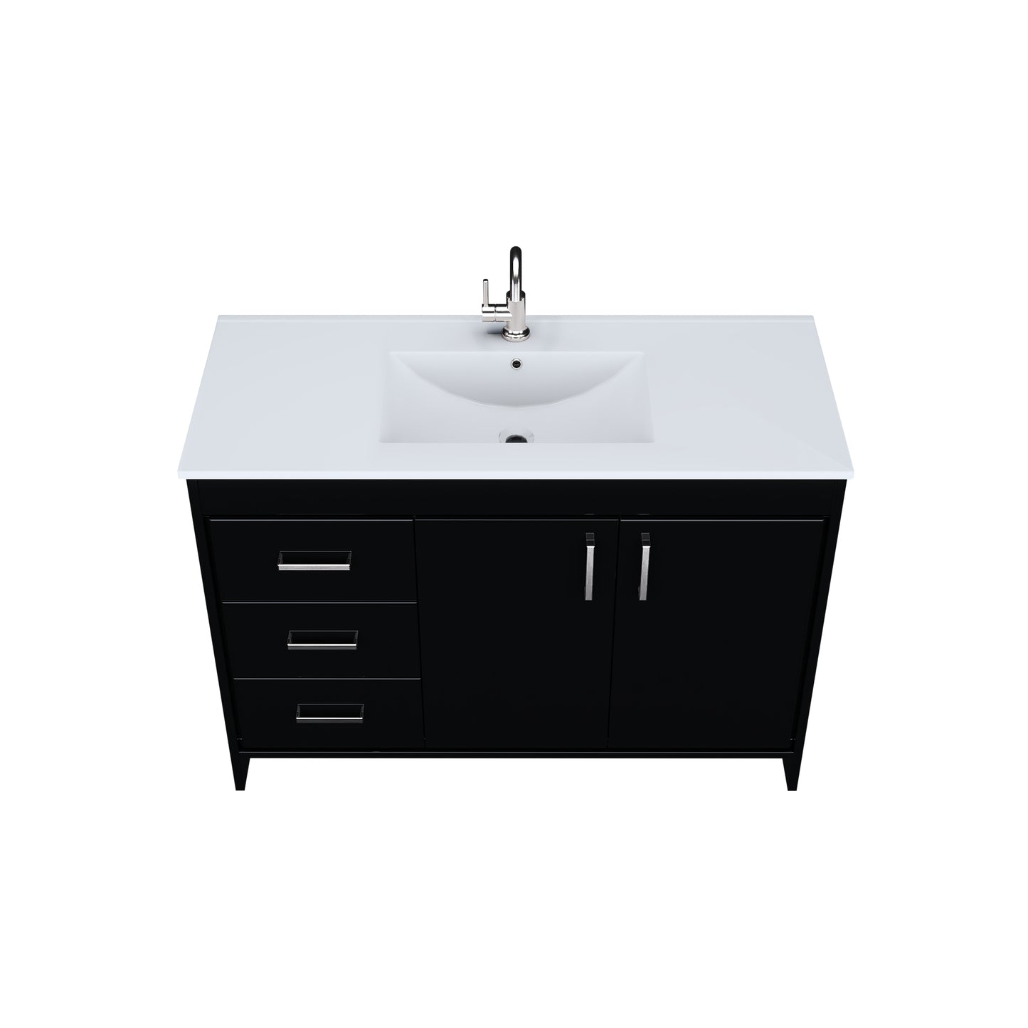 Snow 48" Bathroom Vanity with integrated counter top Left Side Drawers