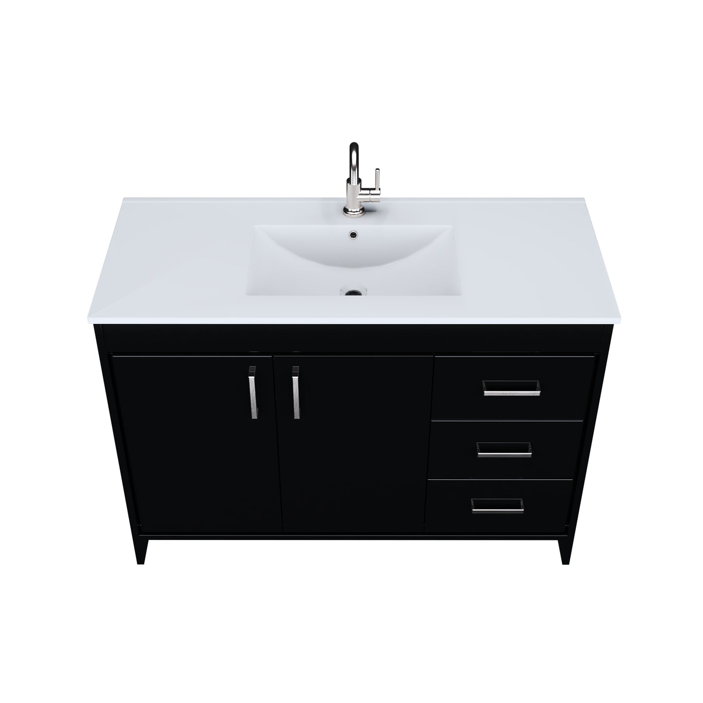 Snow 48" Bathroom Vanity with integrated counter top Right Side Drawers