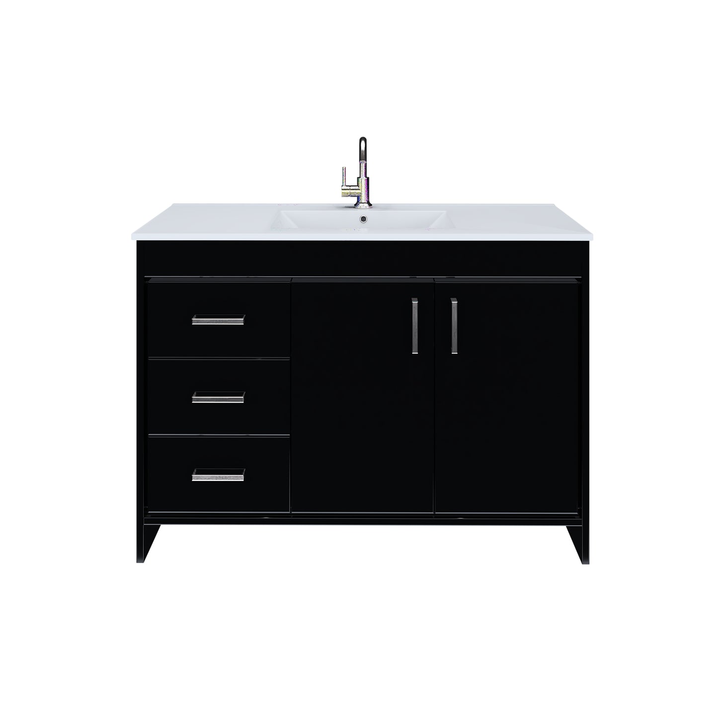 Snow 48" Bathroom Vanity with integrated counter top Left Side Drawers