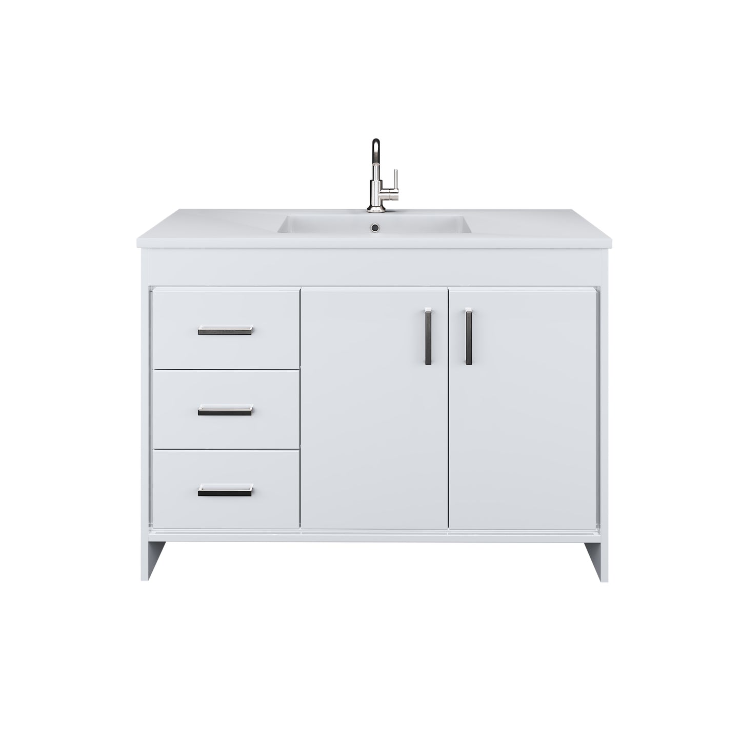 Snow 48" Bathroom Vanity with integrated counter top Left Side Drawers